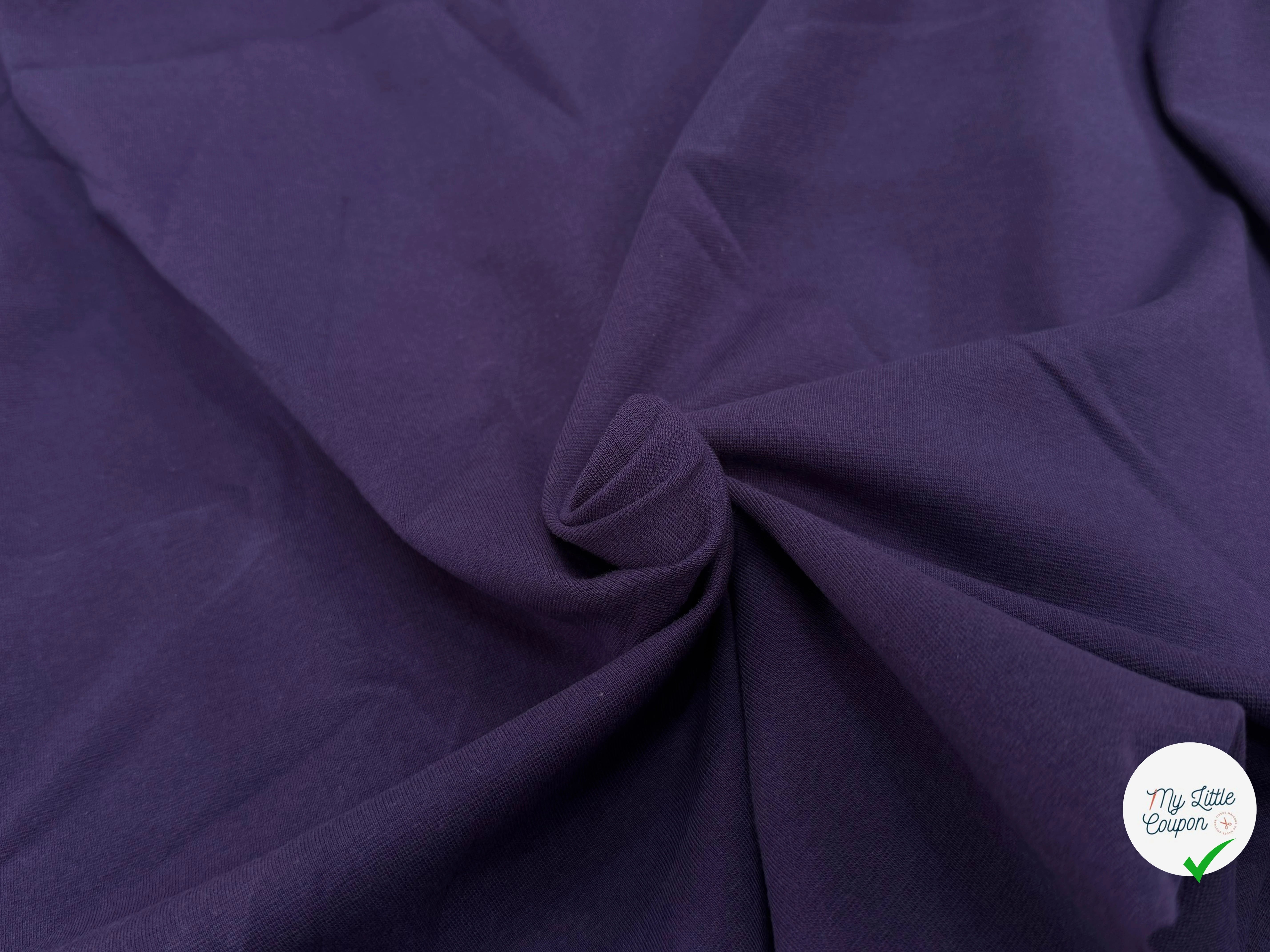 JERSEY COTON 2% ÉLASTHANNE TUBULAIRE 70CM CÔTE 1X1 PURPLE VELVET - My Little Coupon