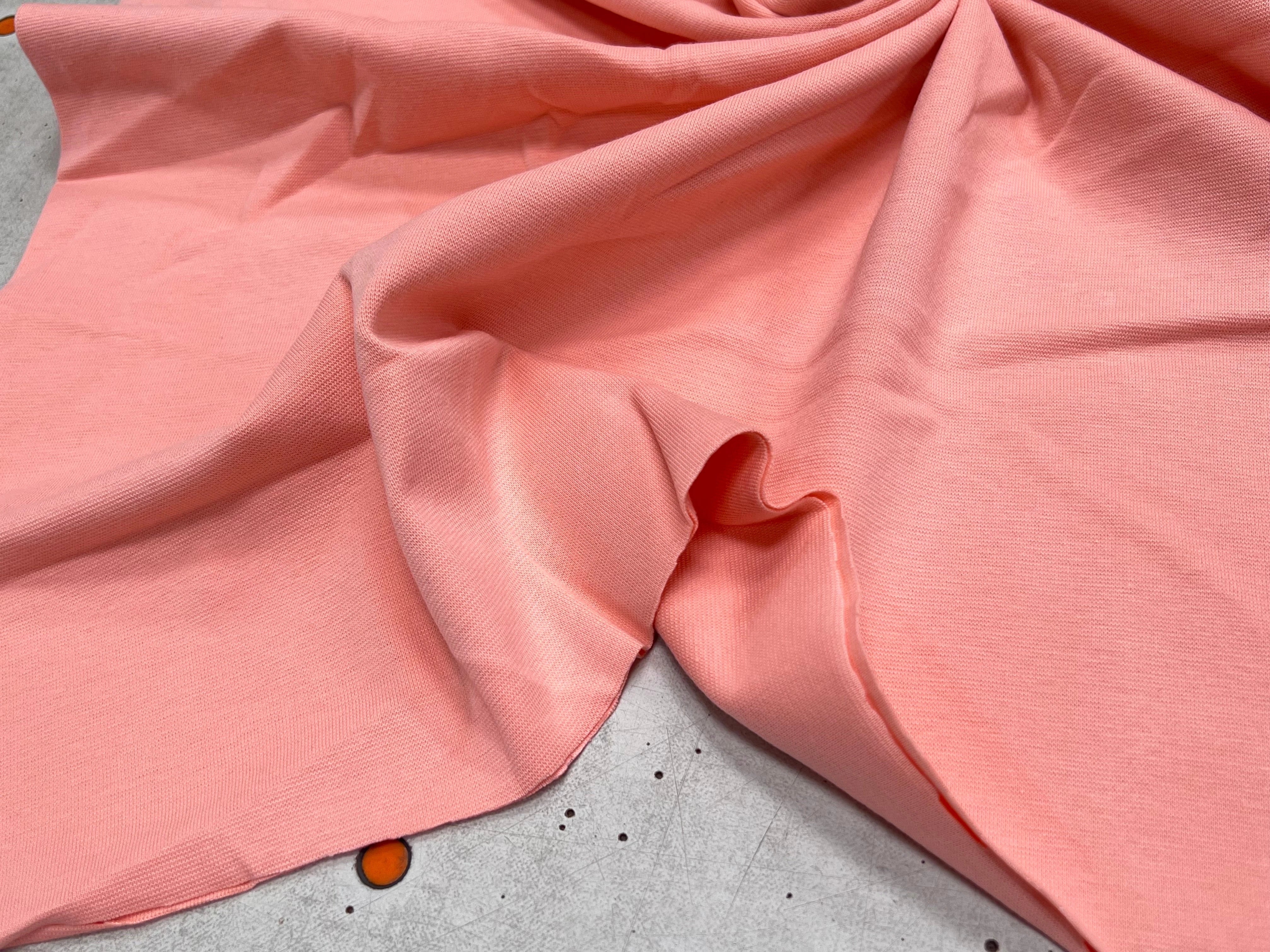 JERSEY COTON 2% ÉLASTHANNE TUBULAIRE 70CM CÔTE 1X1 ROSE CAMUSET - My Little Coupon