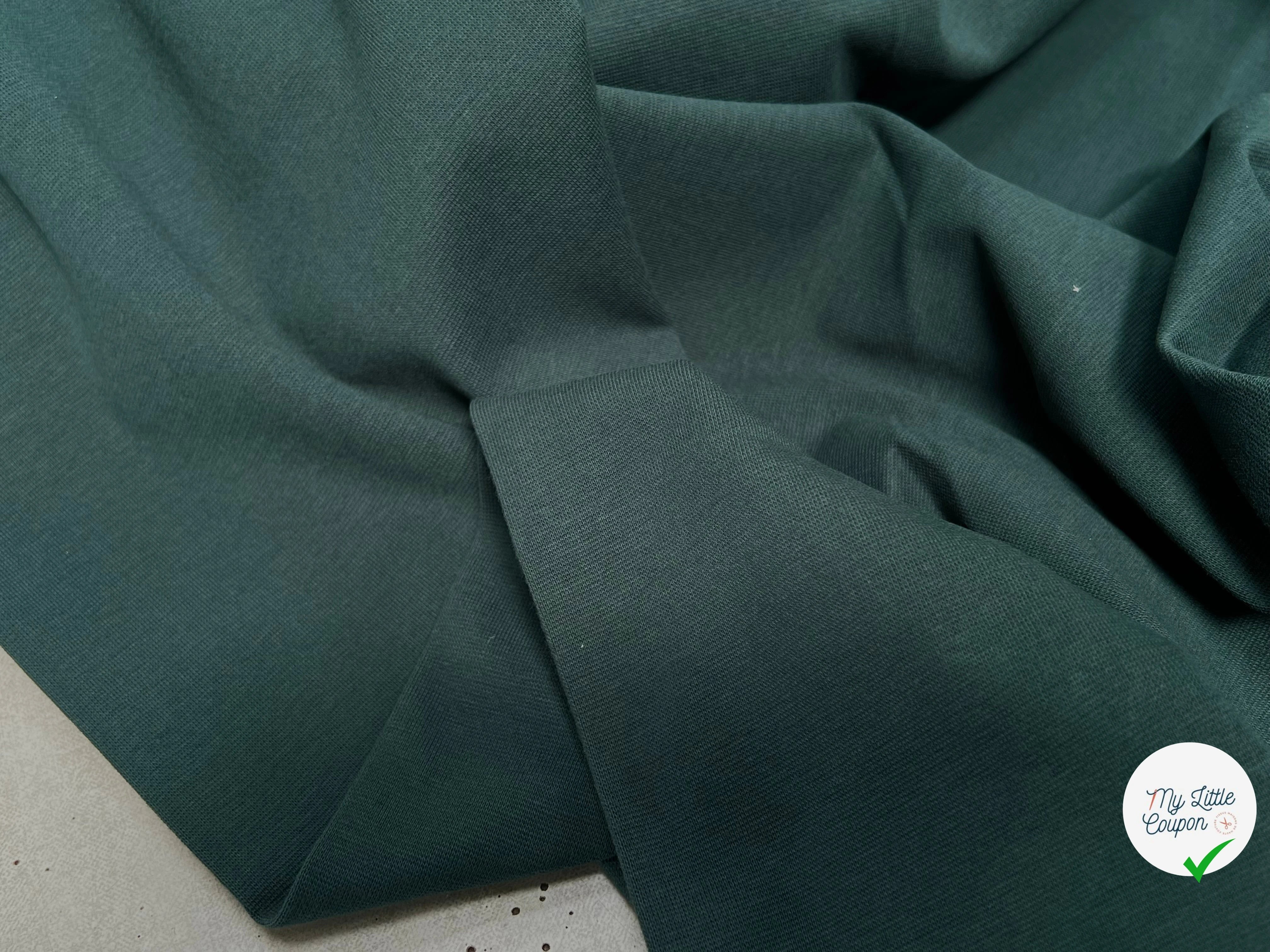 JERSEY COTON 2% ÉLASTHANNE TUBULAIRE 70CM CÔTE 1X1 SAPIN - My Little Coupon