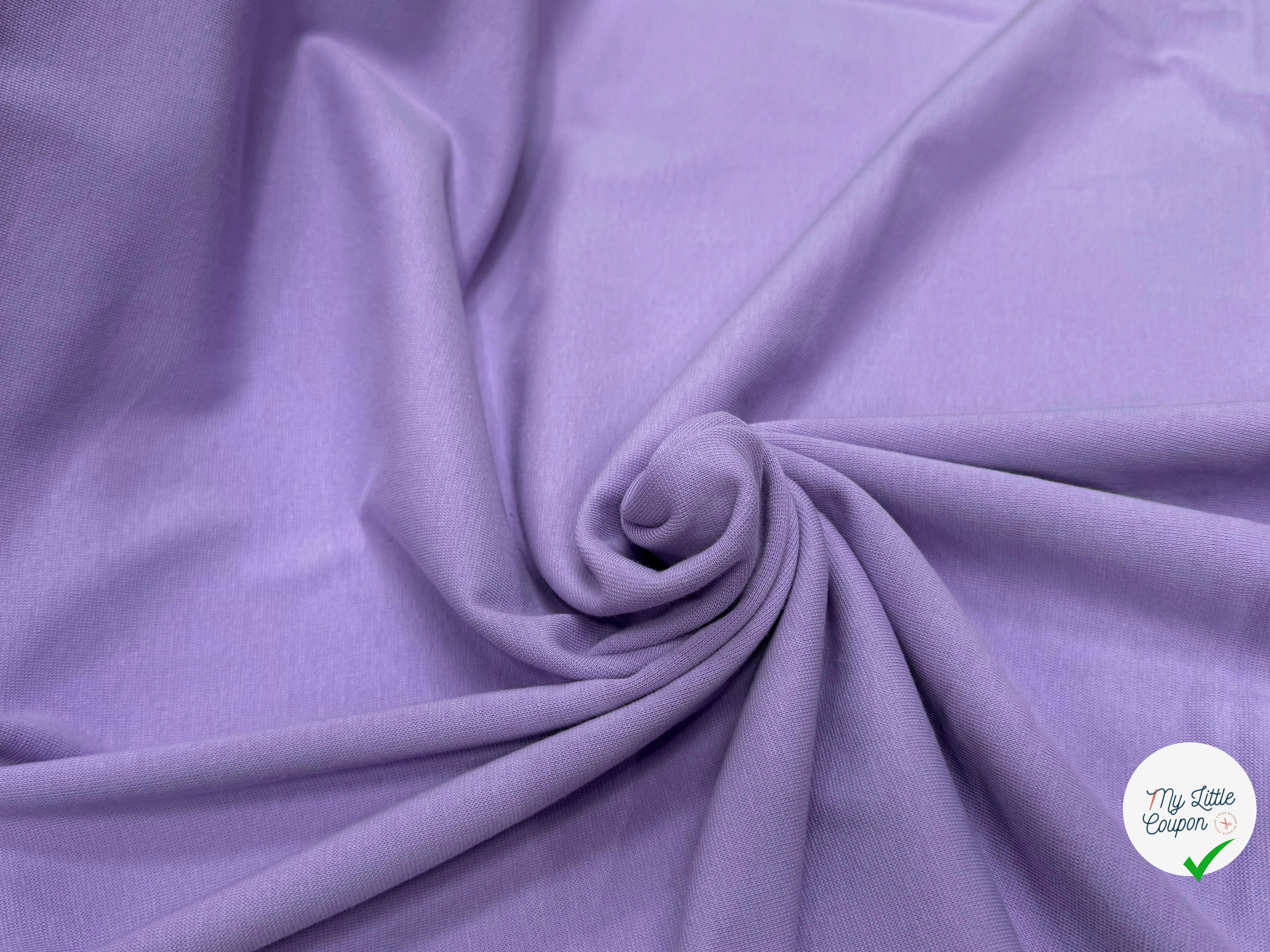 JERSEY COTON 2% ÉLASTHANNE TUBULAIRE 70CM PURPLE ROSE CÔTE 1X1 - My Little Coupon