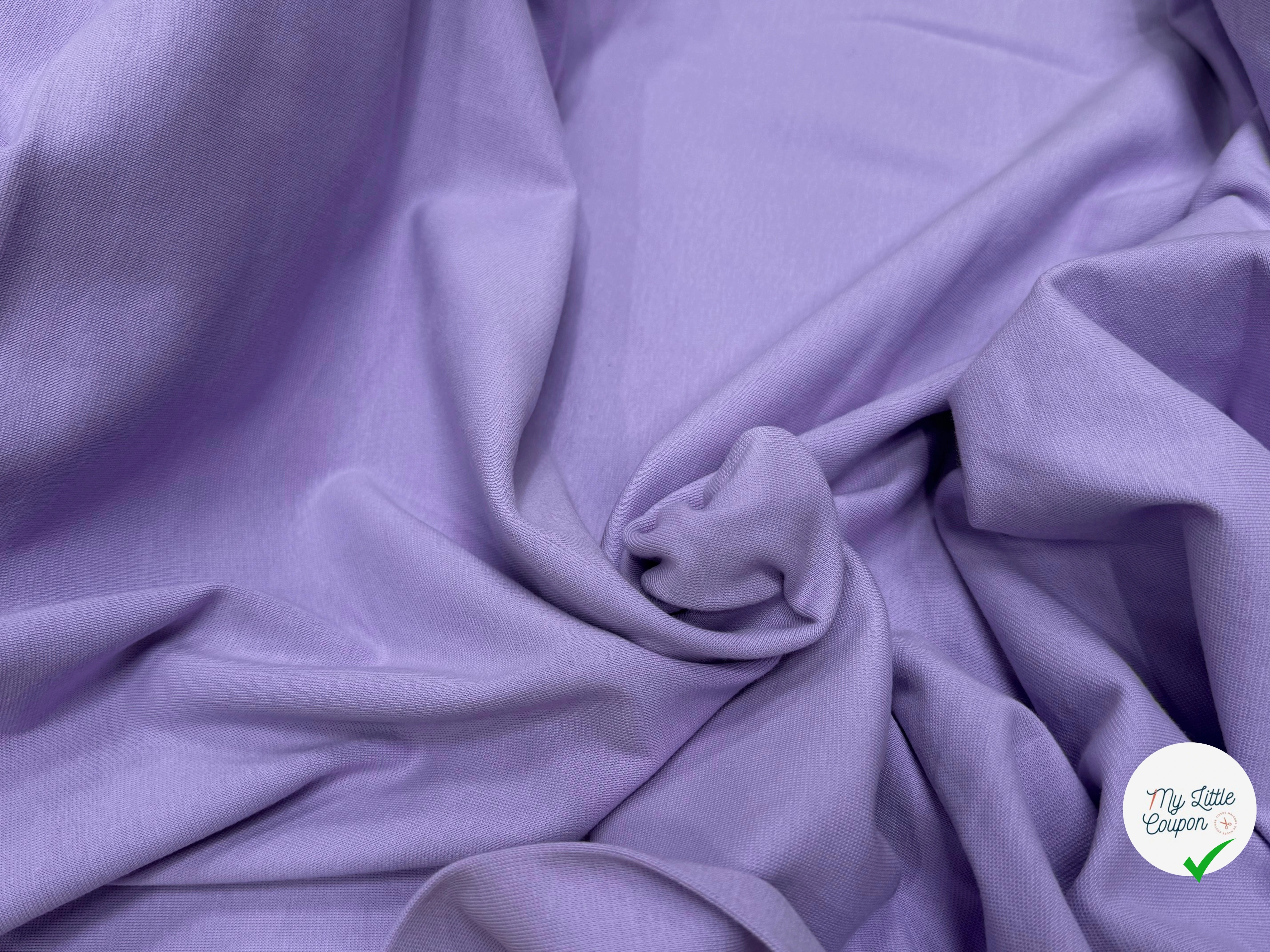 JERSEY COTON 2% ÉLASTHANNE TUBULAIRE 70CM PURPLE ROSE CÔTE 1X1 - My Little Coupon