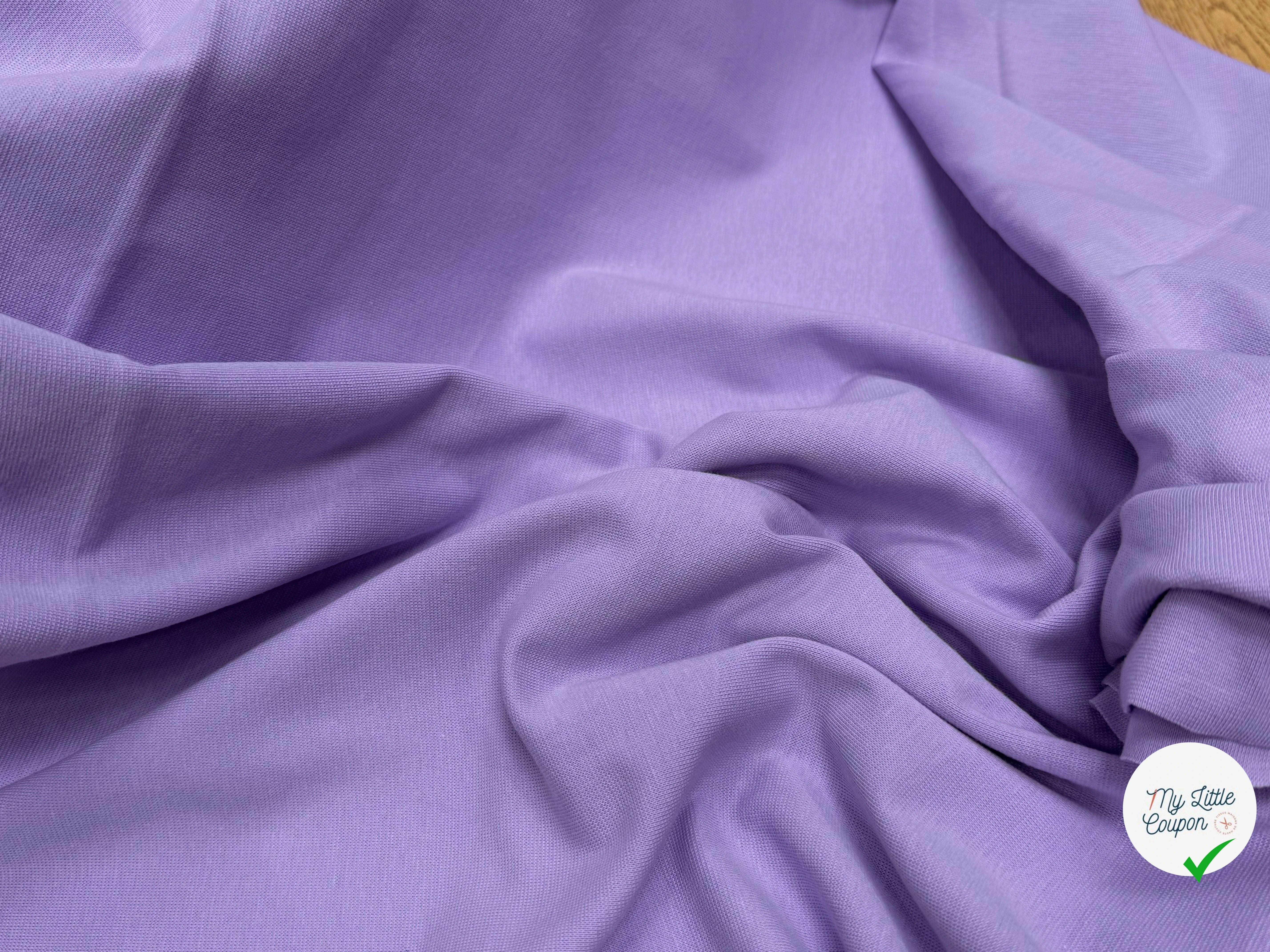 JERSEY COTON 2% ÉLASTHANNE TUBULAIRE 70CM PURPLE ROSE CÔTE 1X1 - My Little Coupon