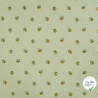 JERSEY COTON 5% ELASTHANNE MOTIFS ABEILLES FOND VERT - My Little Coupon