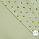 JERSEY COTON 5% ELASTHANNE MOTIFS ABEILLES FOND VERT - My Little Coupon