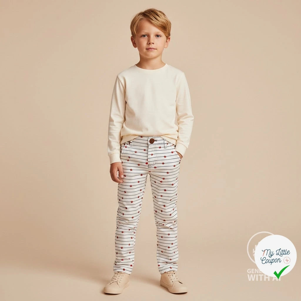 JERSEY COTON 5% ELASTHANNE MOTIFS COCCINELLES À RAYURES - My Little Coupon