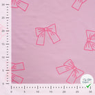 JERSEY COTON 5% ELASTHANNE MOTIFS NOEUDS ROSES FOND ROSE - My Little Coupon