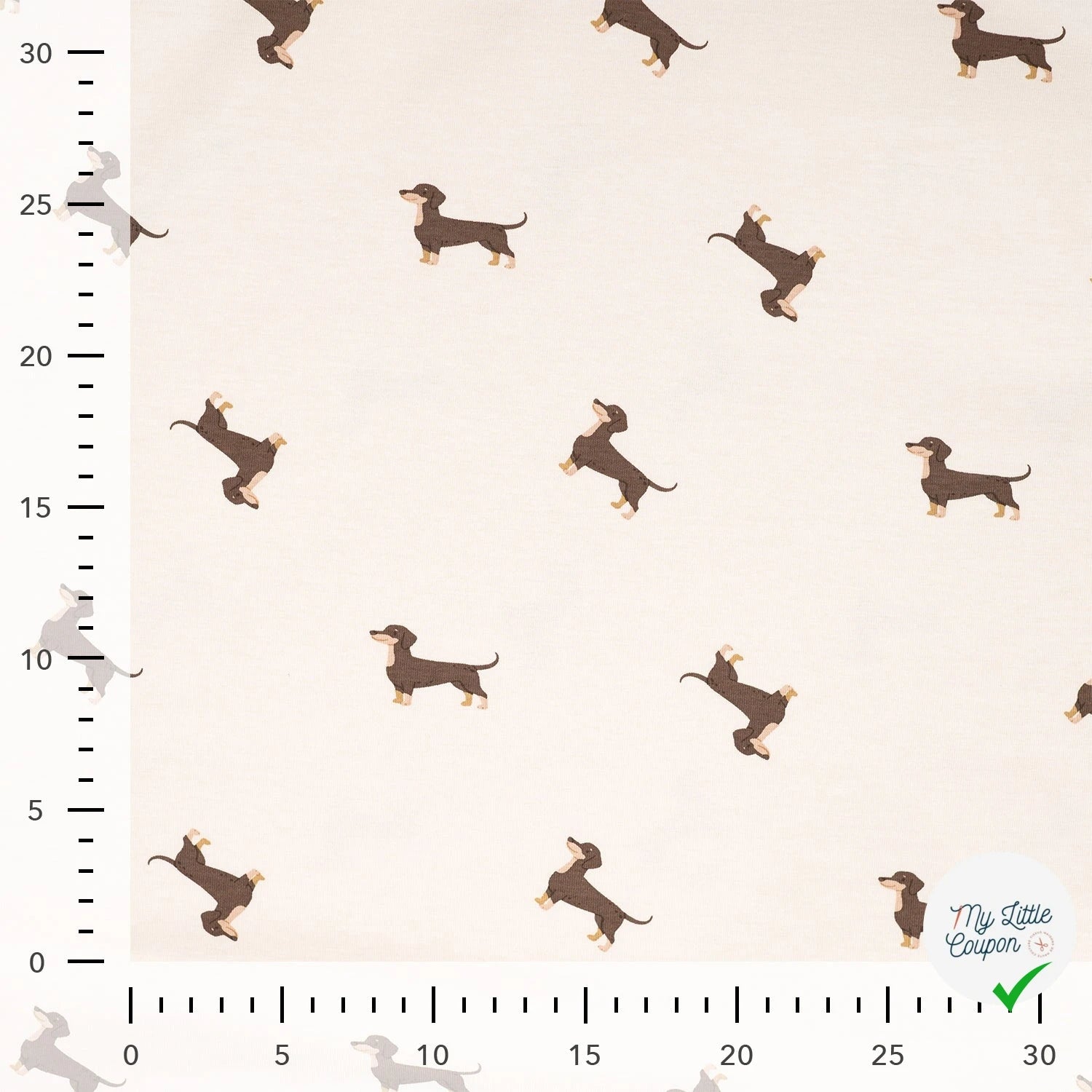 JERSEY COTON 5% ELASTHANNE MOTIFS TECKELS - My Little Coupon