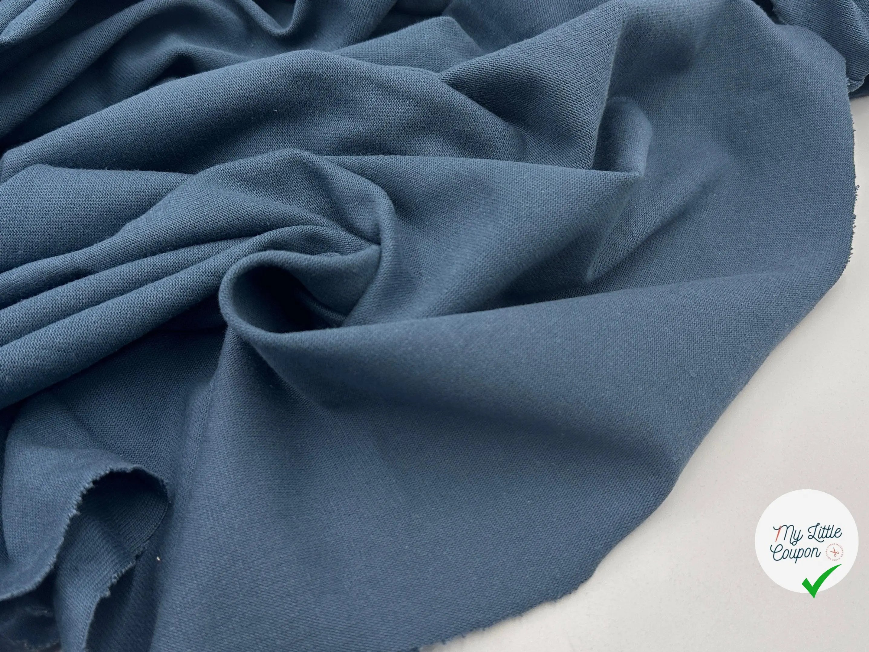 JERSEY COTON BLEU ABER - My Little Coupon - tissu - coudre