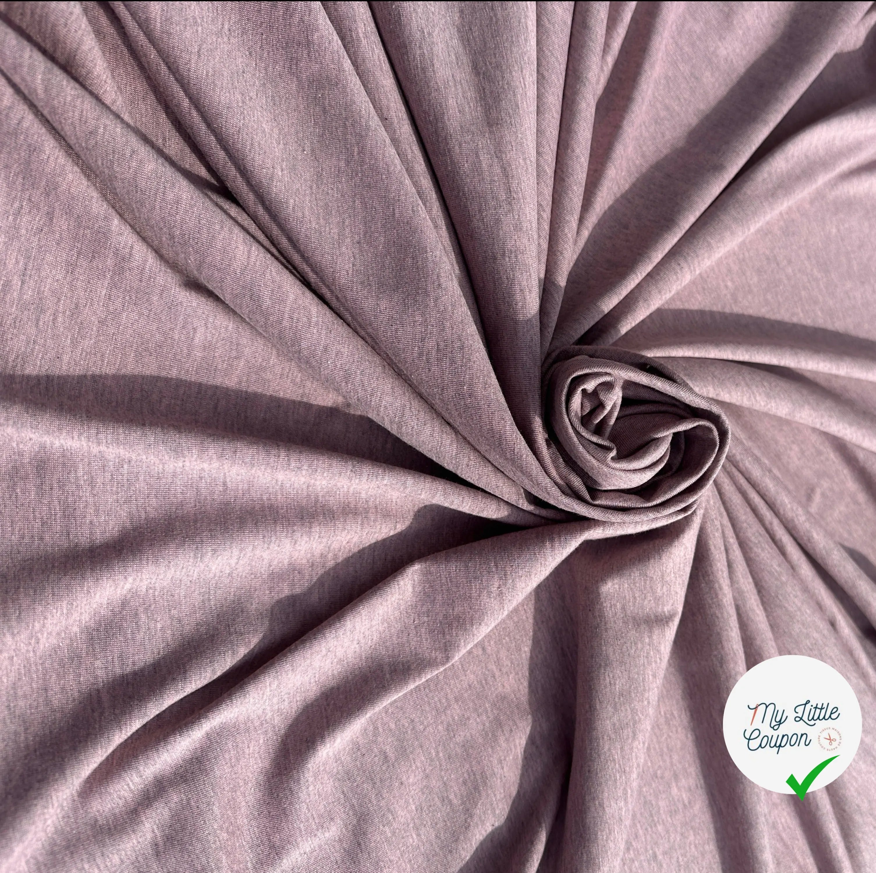 JERSEY COTON SOIE ROSE CHINÉ GRIS - My Little Coupon