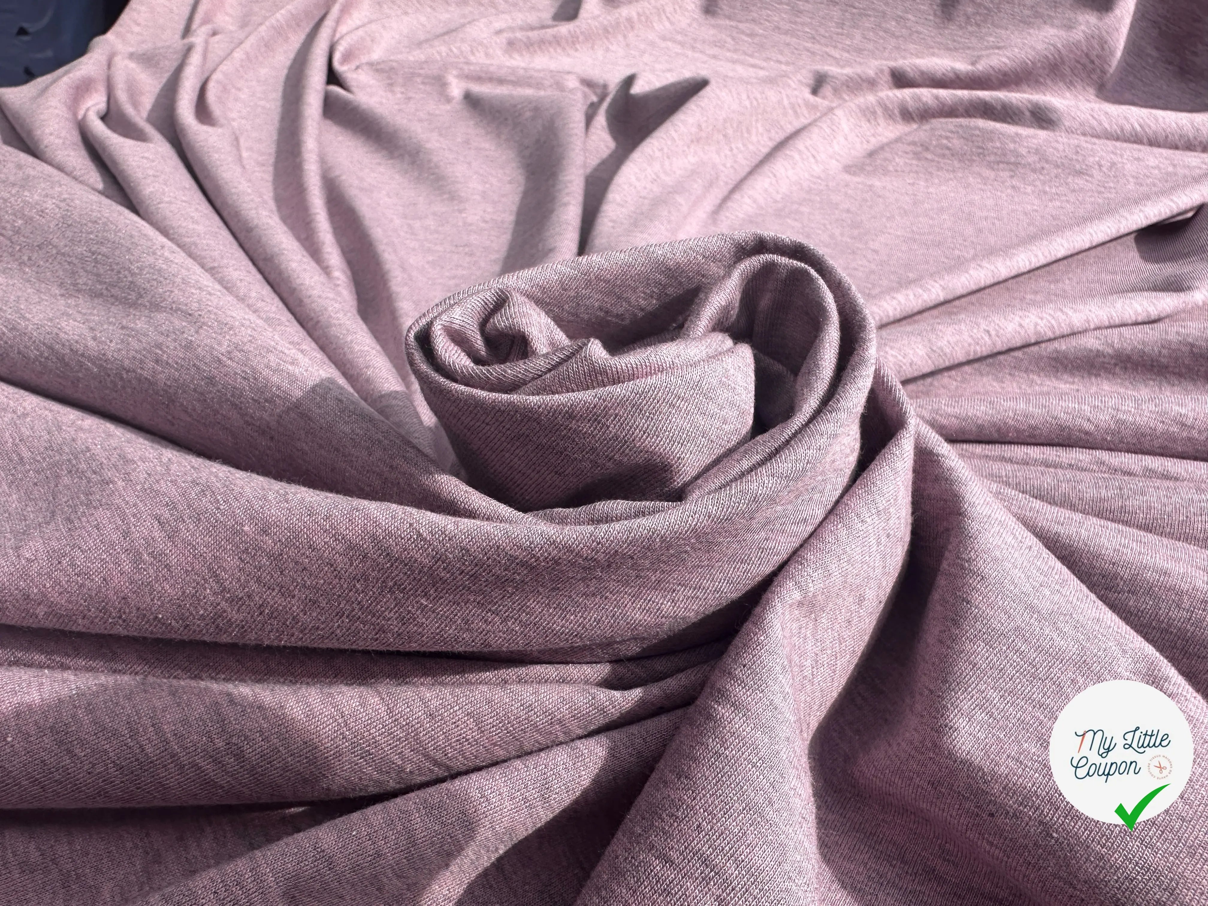 JERSEY COTON SOIE ROSE CHINÉ GRIS - My Little Coupon