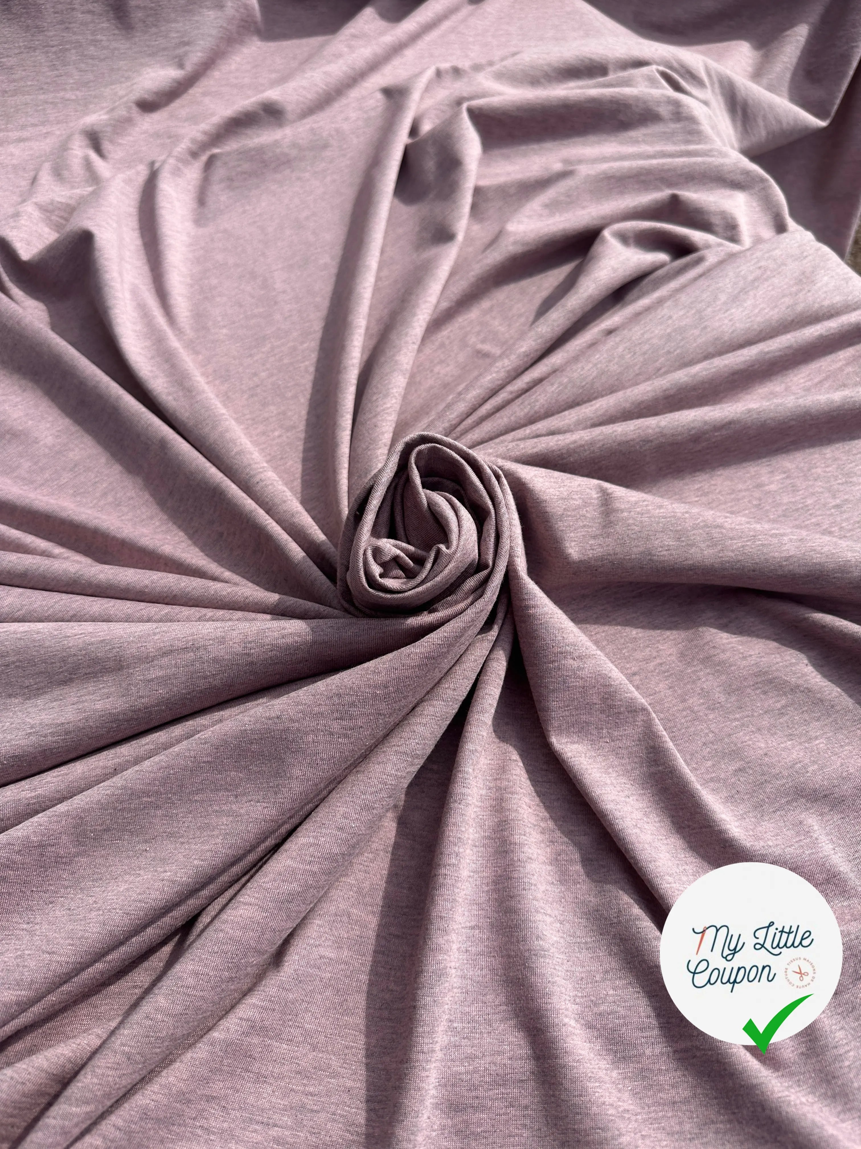 JERSEY COTON SOIE ROSE CHINÉ GRIS - My Little Coupon