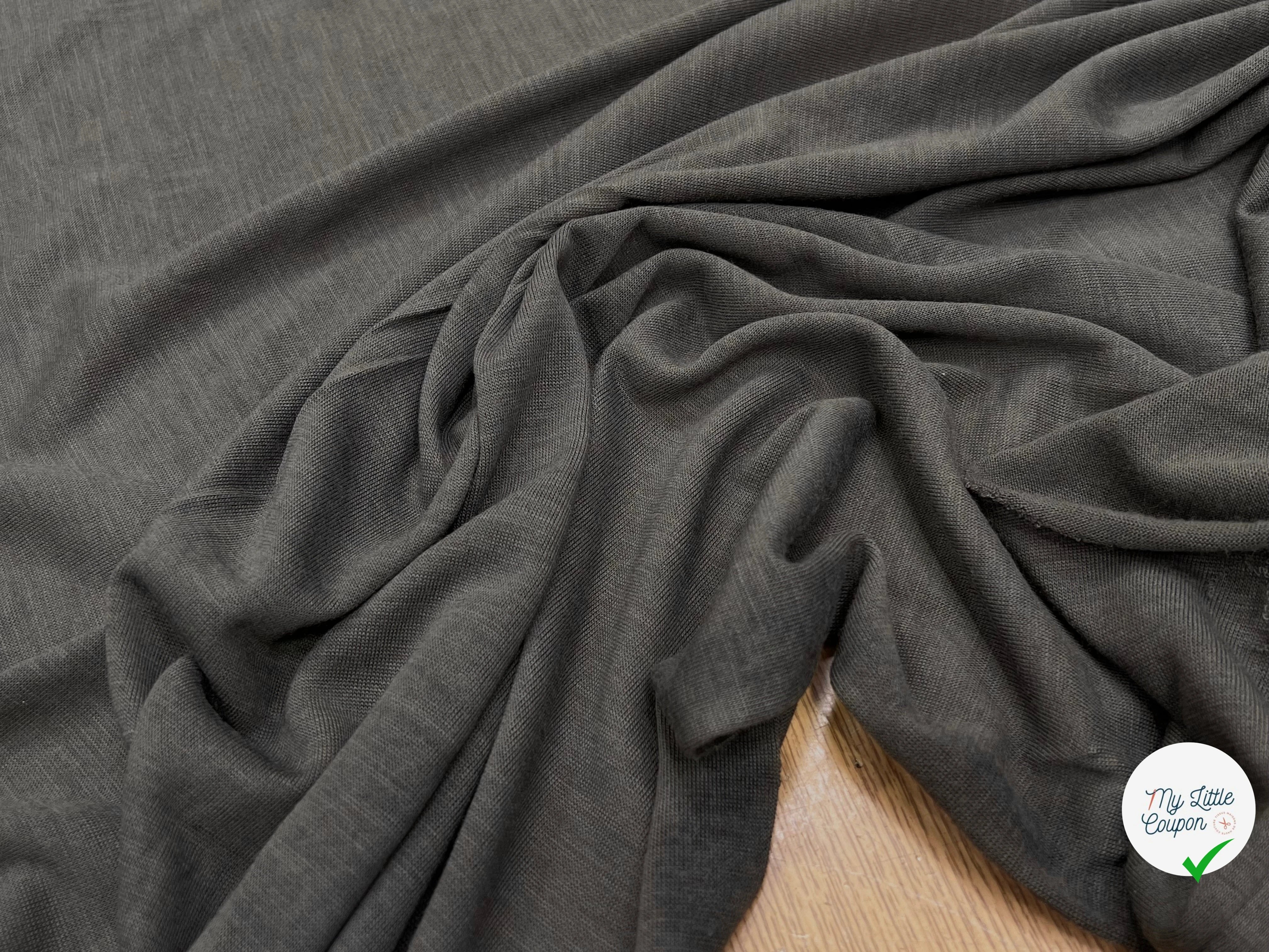 JERSEY COTON VISCOSE 55% COTON ULTRA STRETCH GRIS MARRON - My Little Coupon