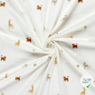 Jersey de coton animaux de la savane blanc cassé