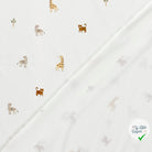 Jersey de coton animaux de la savane blanc cassé