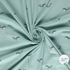 Jersey de coton baleines bleu bébé
