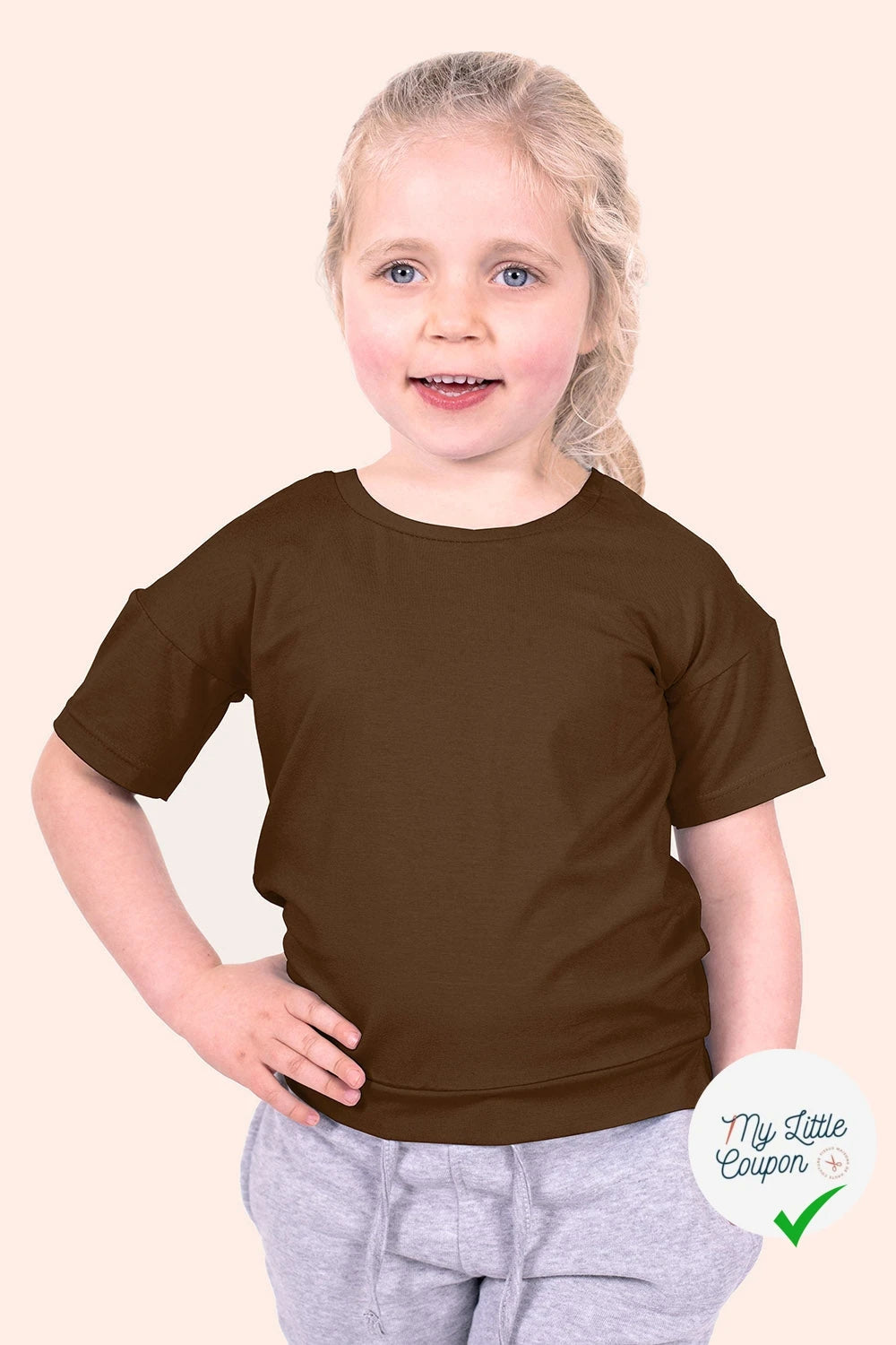 JERSEY DE COTON BELLE TENUE MARRON - My Little Coupon