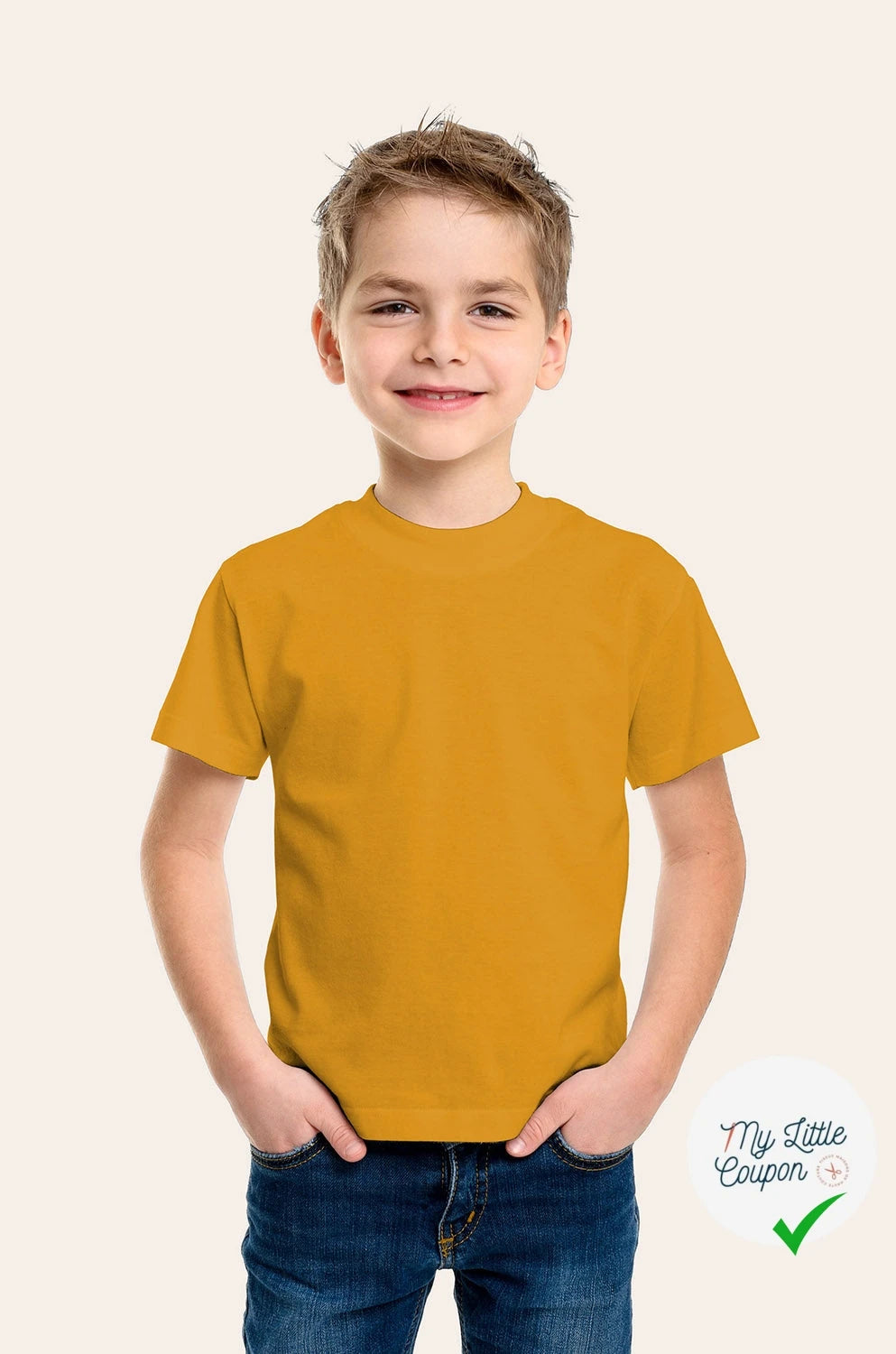 JERSEY DE COTON BELLE TENUE OCRE - My Little Coupon