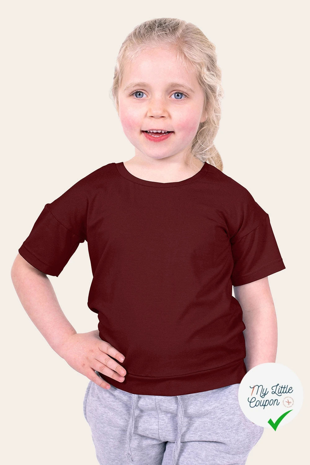 JERSEY DE COTON BELLE TENUE ROUGE CERISE - My Little Coupon