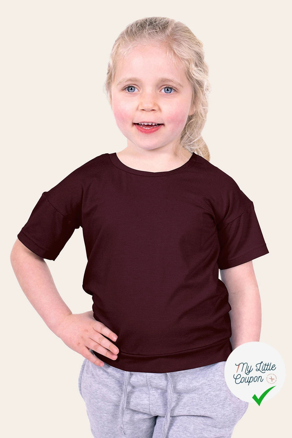 JERSEY DE COTON BELLE TENUE UNICOLORE VIN - My Little Coupon