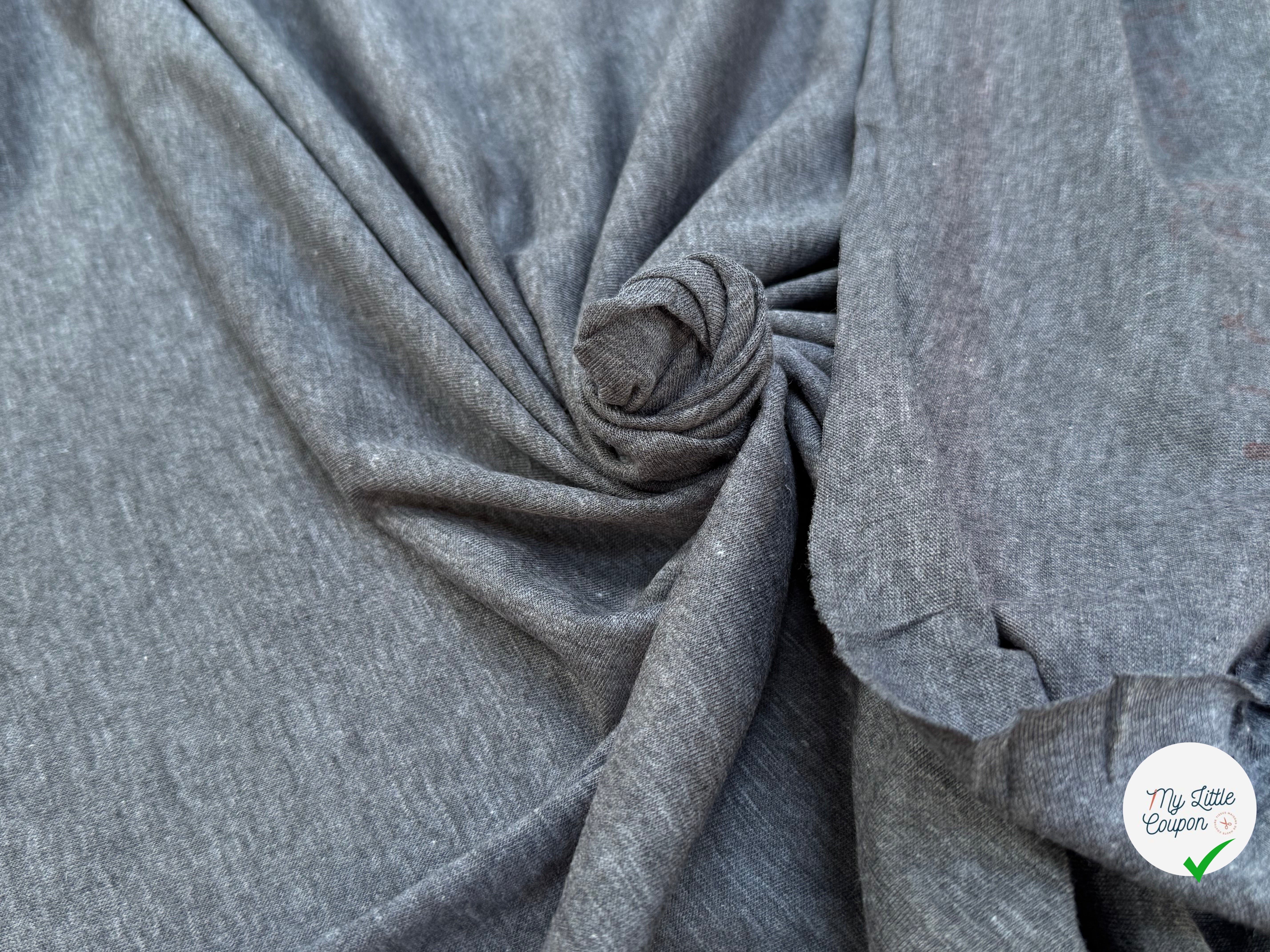 JERSEY DE COTON DOUX GRIS FONCÉ - My Little Coupon