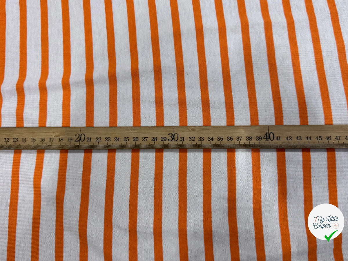 JERSEY DE COTON DOUX STRETCH NEIGE ET ORANGE FLUO FABRICATION RÉGION DE TROYES 🇫🇷 - My Little Coupon