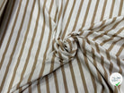JERSEY DE COTON DOUX STRETCH RAYURES BLANC CASSÉ ET CAFÉ LATTE FABRICATION RÉGION DE TROYES 🇫🇷 - My Little Coupon