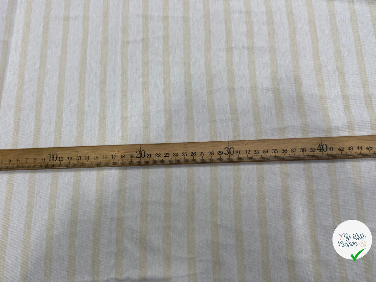 JERSEY DE COTON DOUX STRETCH RAYURES NEIGE ET ÉCRU FABRICATION RÉGION DE TROYES 🇫🇷 - My Little Coupon