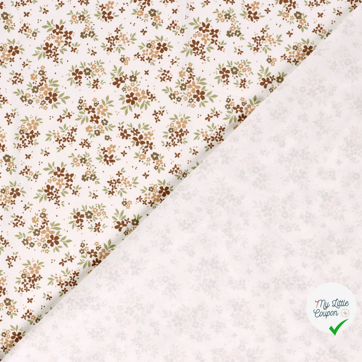 Jersey de coton fleurs blanc cassé