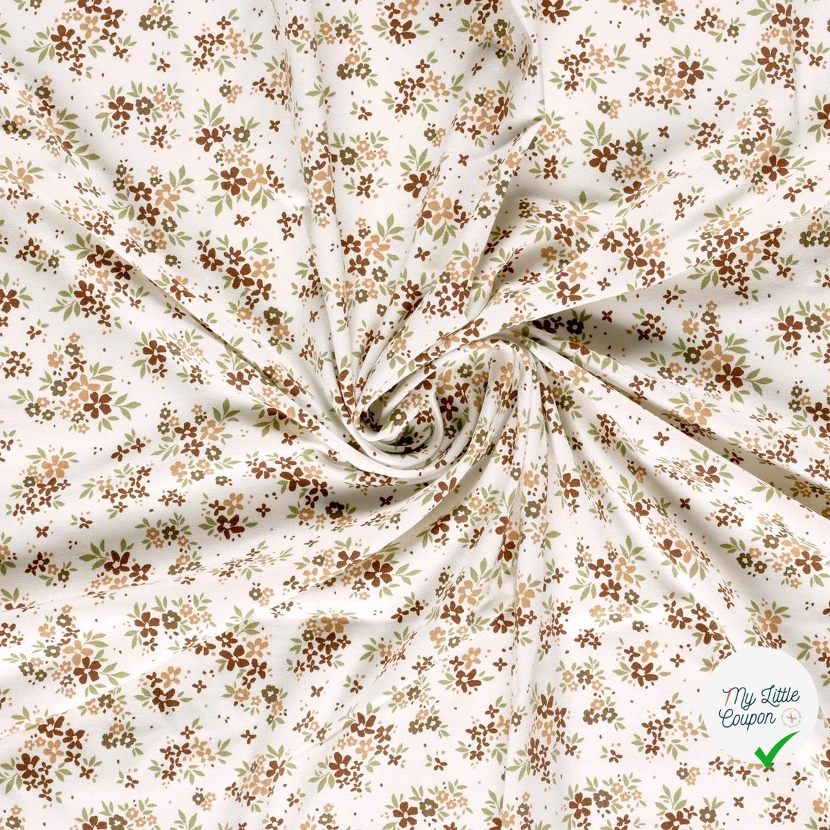 Jersey de coton fleurs blanc cassé