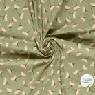 Jersey de coton fleurs vert olive