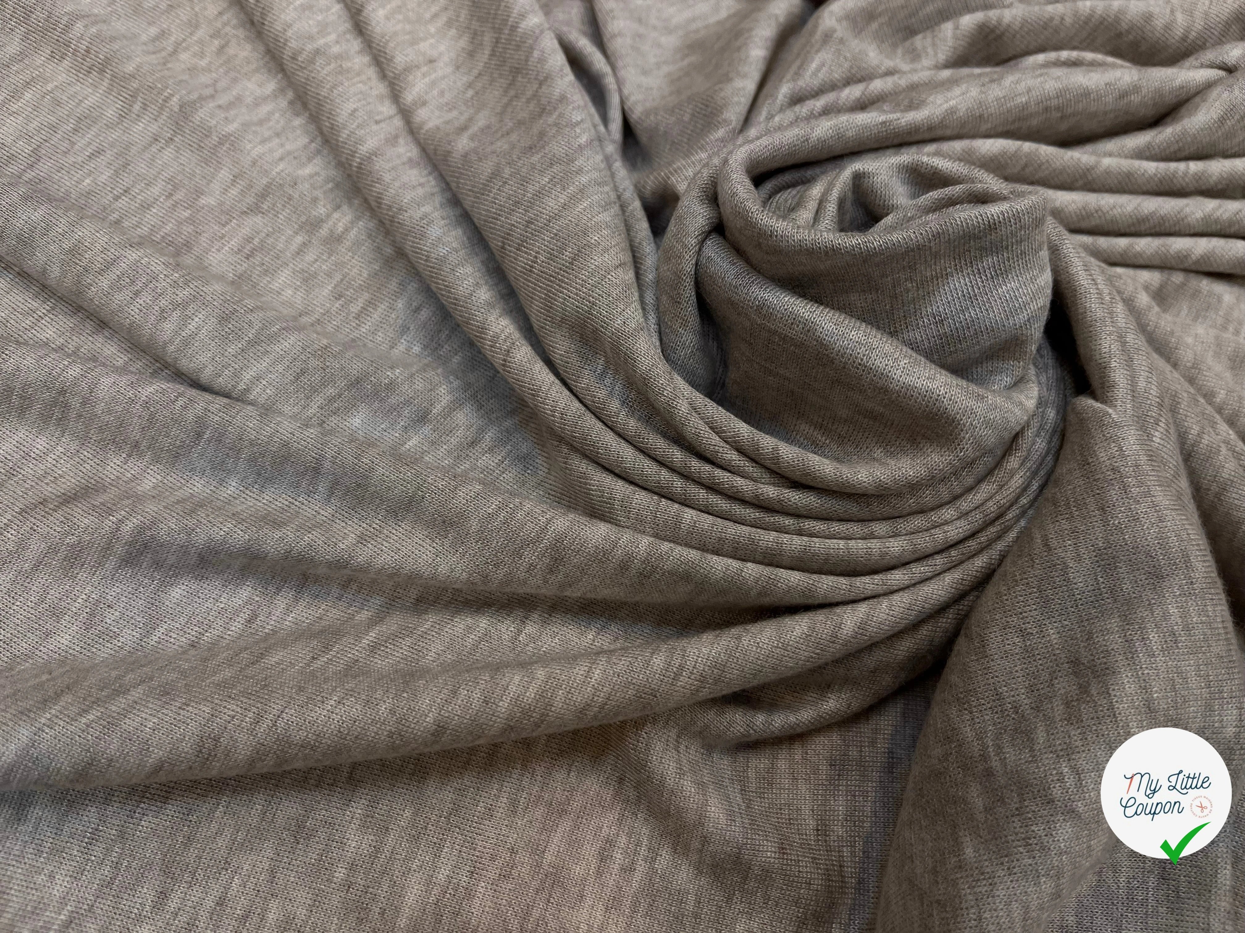 JERSEY DE COTON GRIS MARRON CLAIR - My Little Coupon