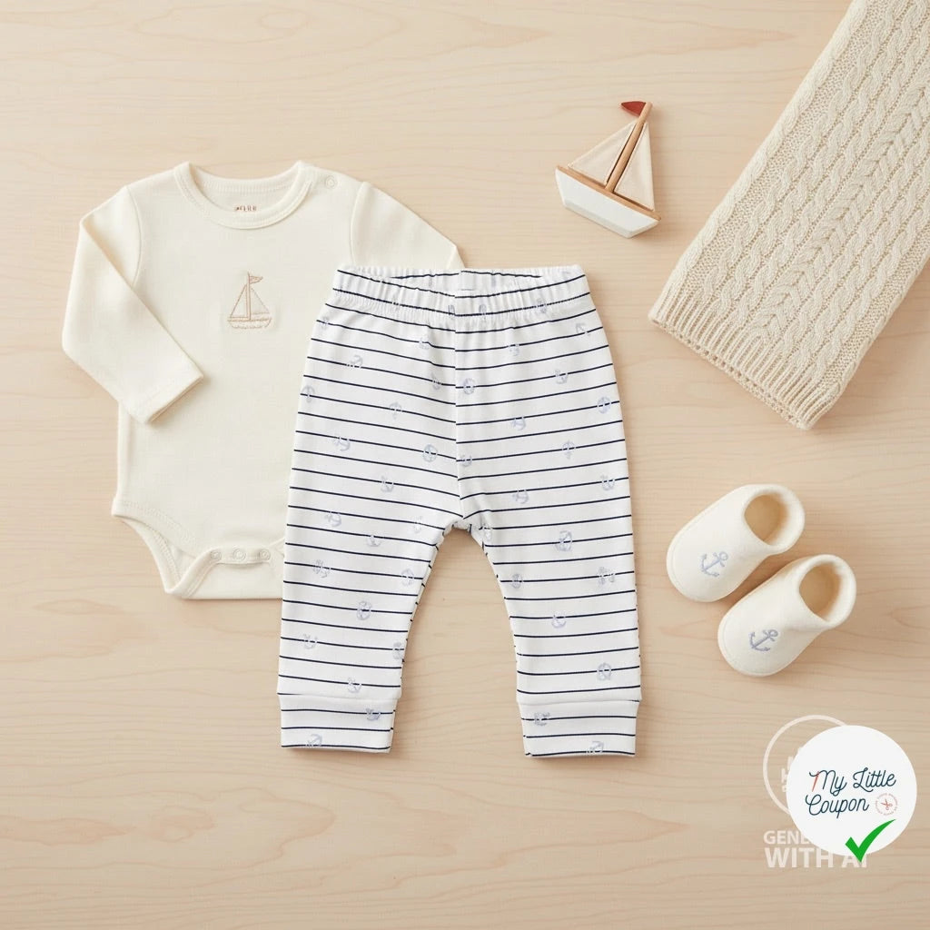 JERSEY DE COTON IMPRIMÉ ANCRES FOND BLEU MARINE - My Little Coupon