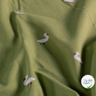 Jersey de coton imprimé canards vert olive