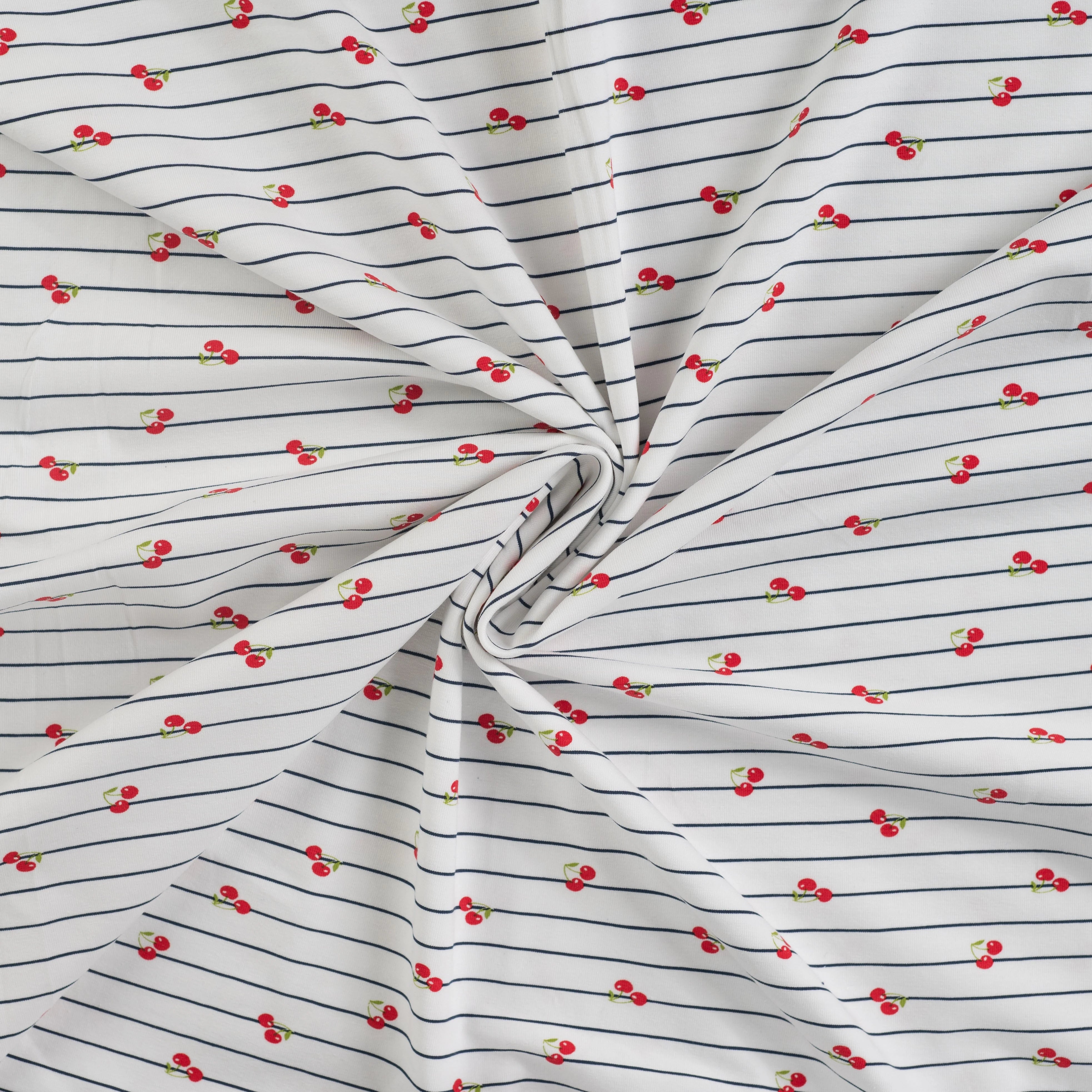 JERSEY DE COTON IMPRIMÉ CERISES - My Little Coupon