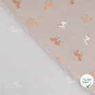 JERSEY DE COTON IMPRIMÉ CHEVAUX FOND SABLE - My Little Coupon