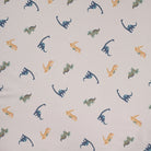 JERSEY DE COTON IMPRIMÉ DINOSAURES FOND SABLE - My Little Coupon