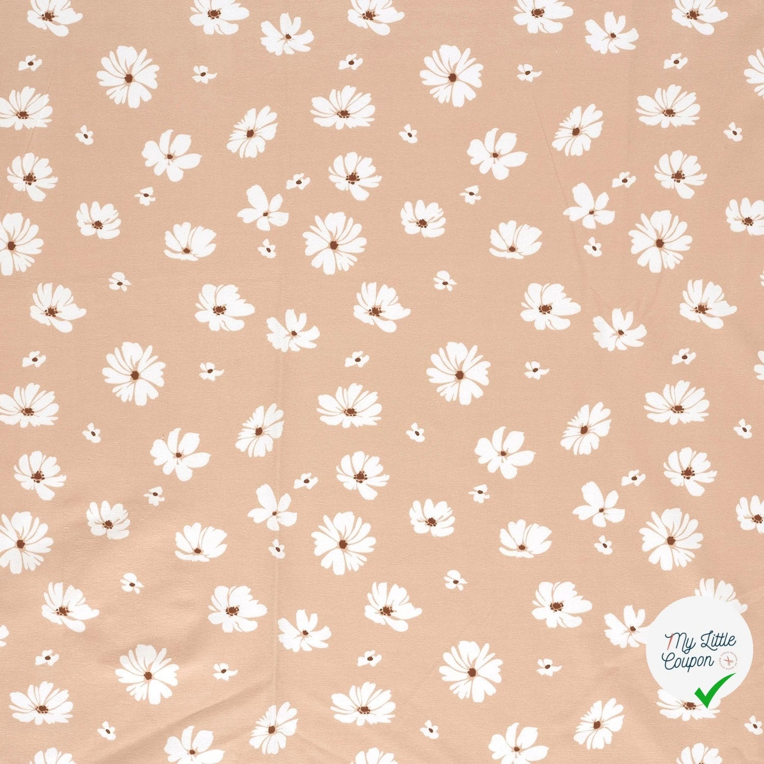 JERSEY DE COTON IMPRIMÉ FLEURS ROSE - My Little Coupon