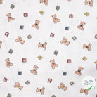 JERSEY DE COTON IMPRIMÉ OURS PELUCHE FOND ÉCRU - My Little Coupon