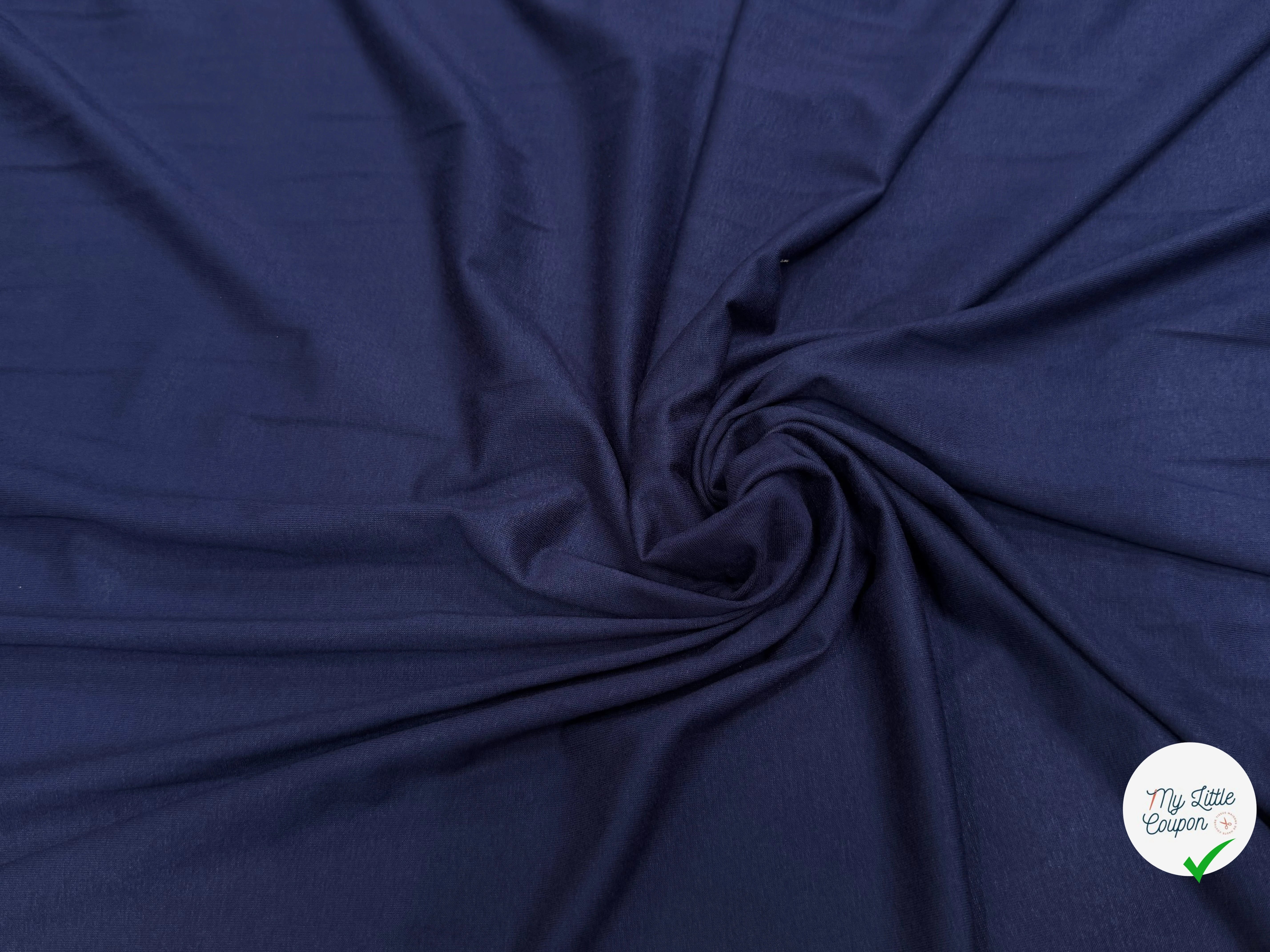 JERSEY DE COTON LEGER BLUE ULTRA STRETCH - My Little Coupon