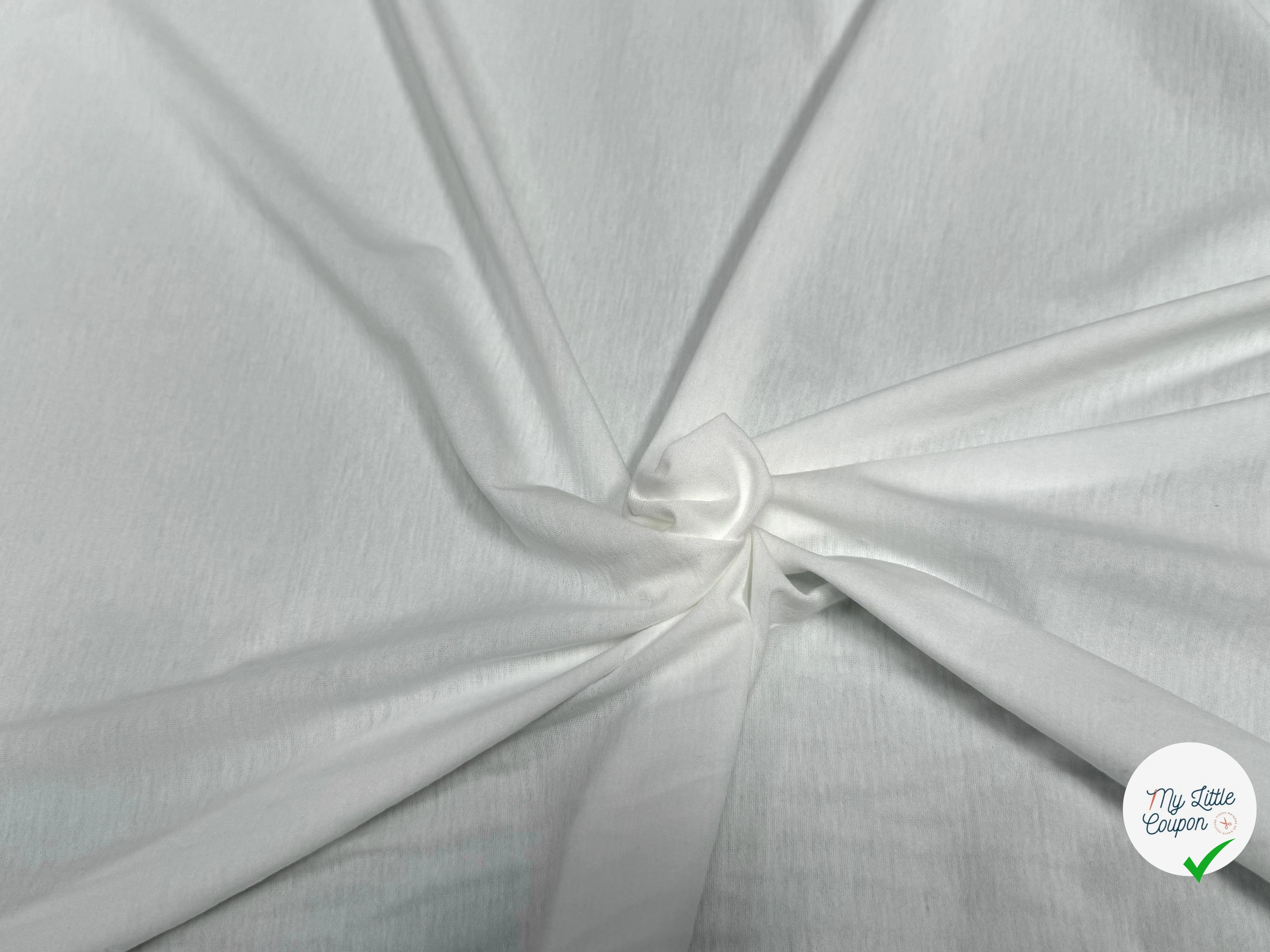 JERSEY DE COTON LÉGER DOUX BLANC - My Little Coupon