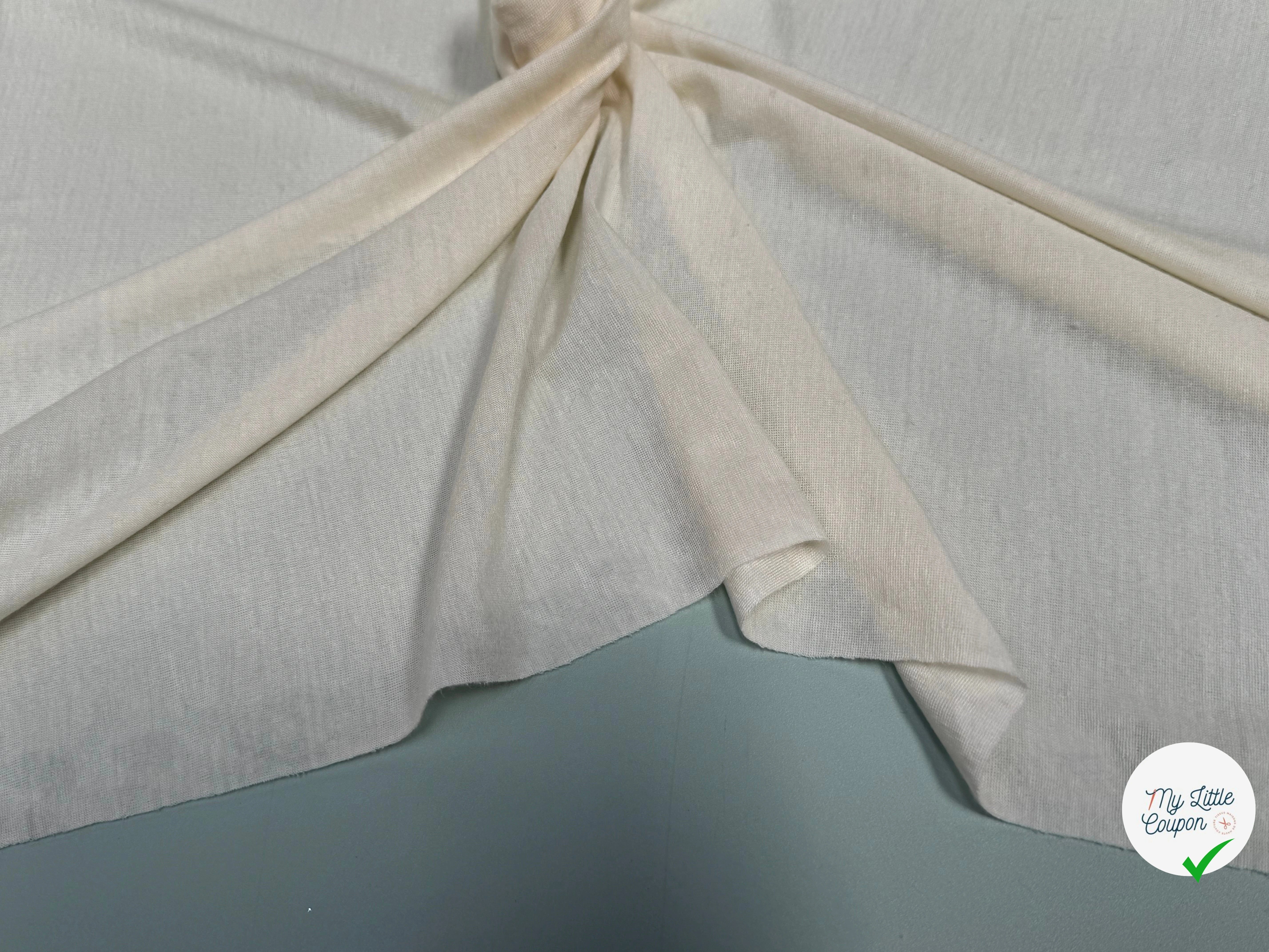 JERSEY DE COTON LÉGER DOUX TOUCHER ÉCRU - My Little Coupon