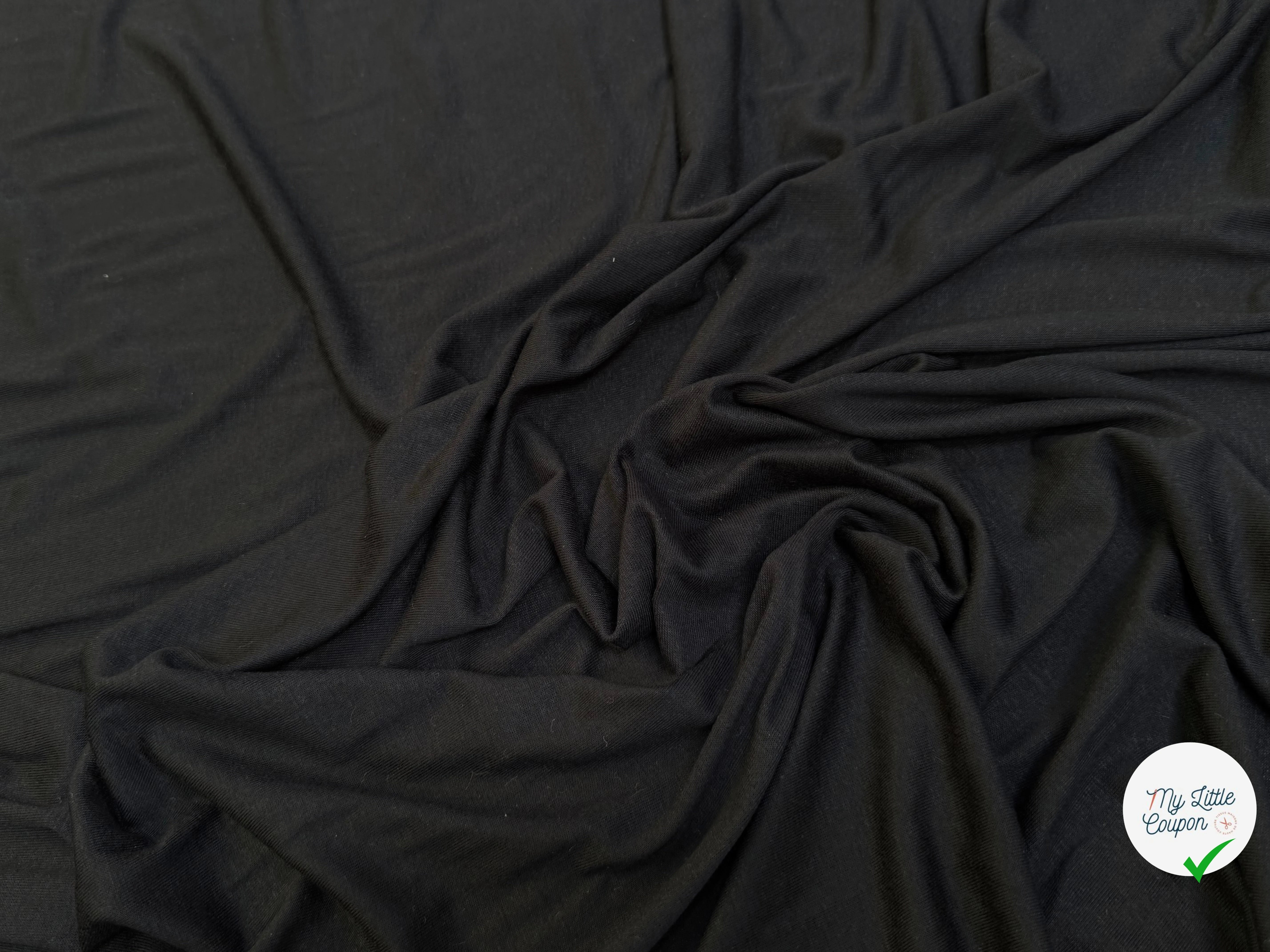 JERSEY DE COTON LEGER NOIR SUPER STRETCH BEAU TOUCHER - My Little Coupon