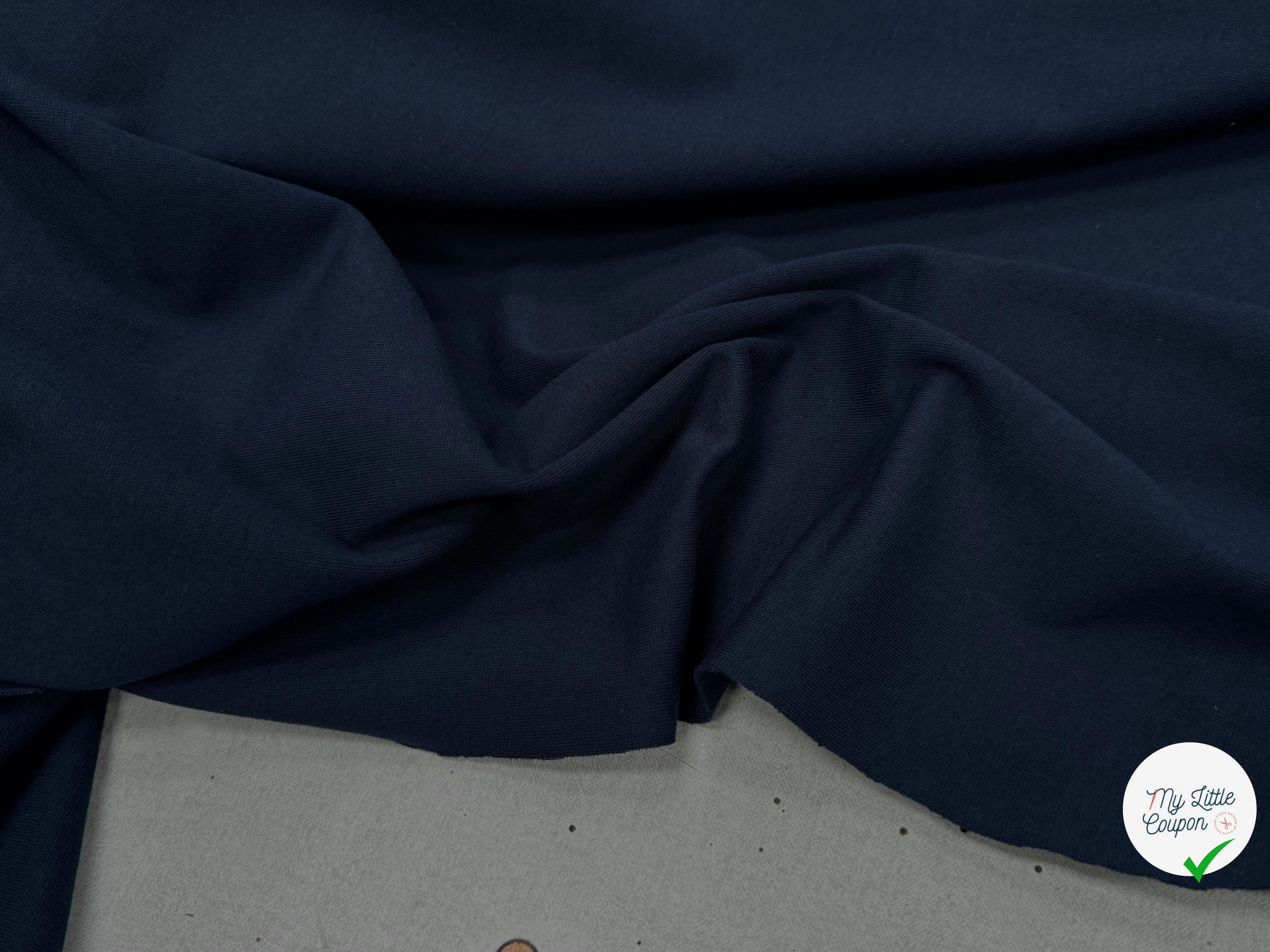 JERSEY DE COTON LOURD EXTENSIBLE BLEU MARINE - My Little Coupon