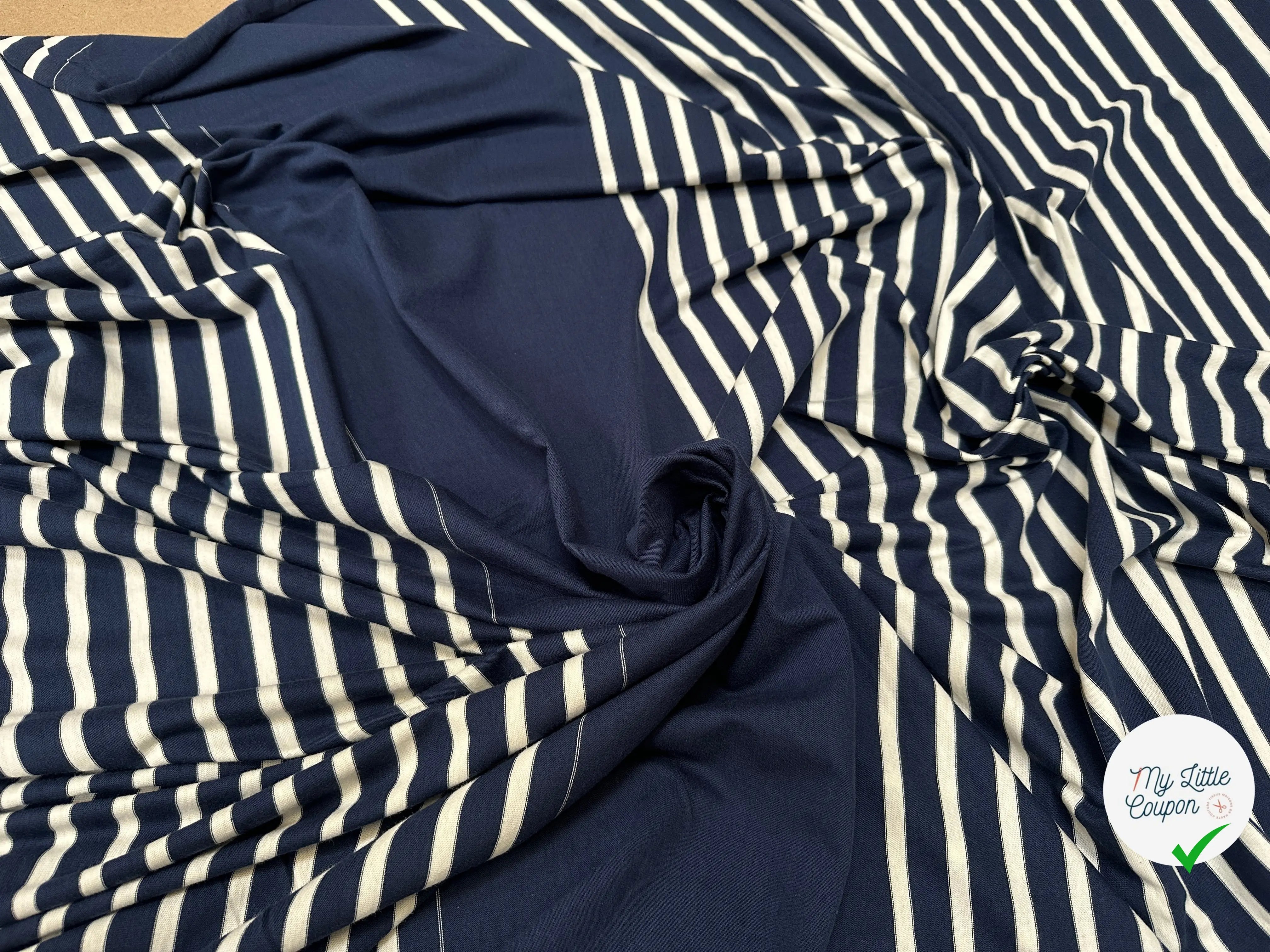 JERSEY DE COTON MARINE RAYURES - My Little Coupon