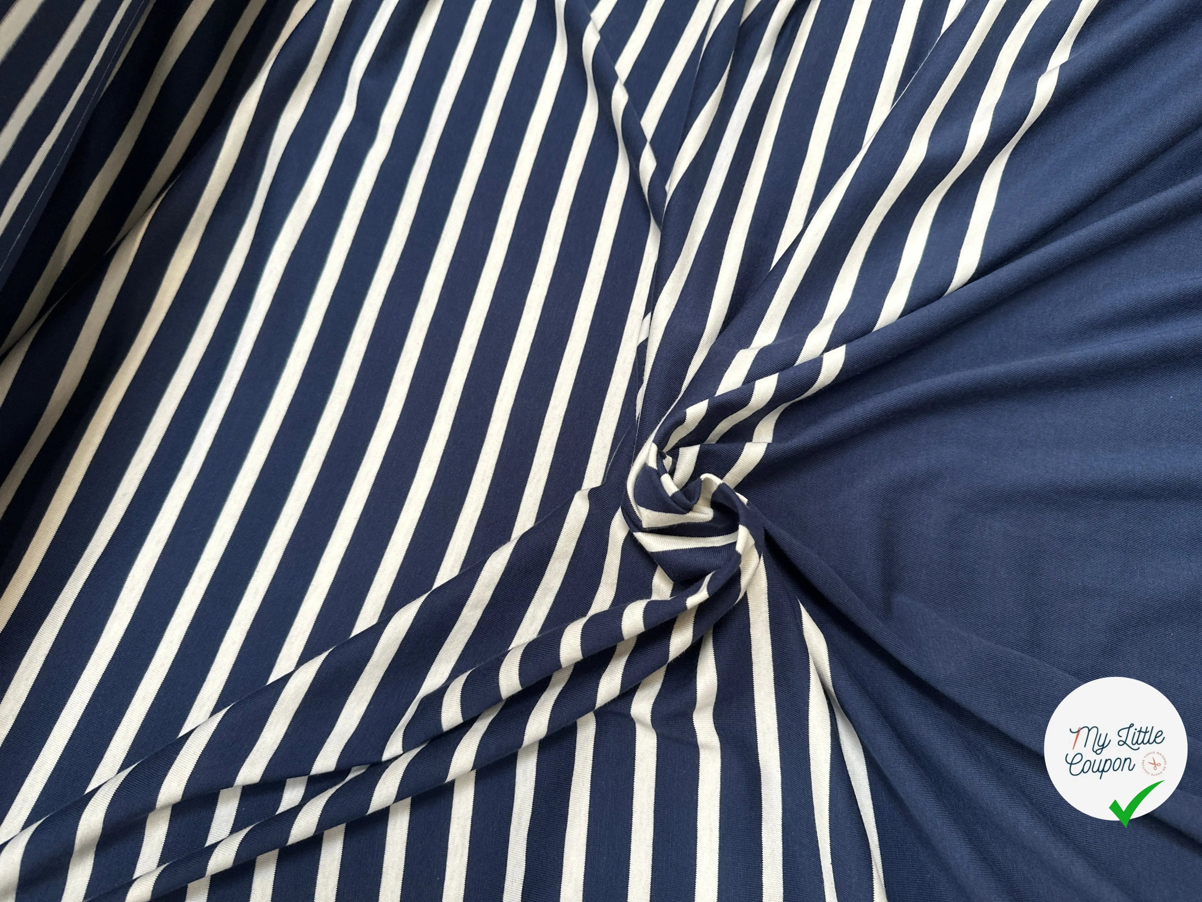 JERSEY DE COTON MARINE RAYURES - My Little Coupon