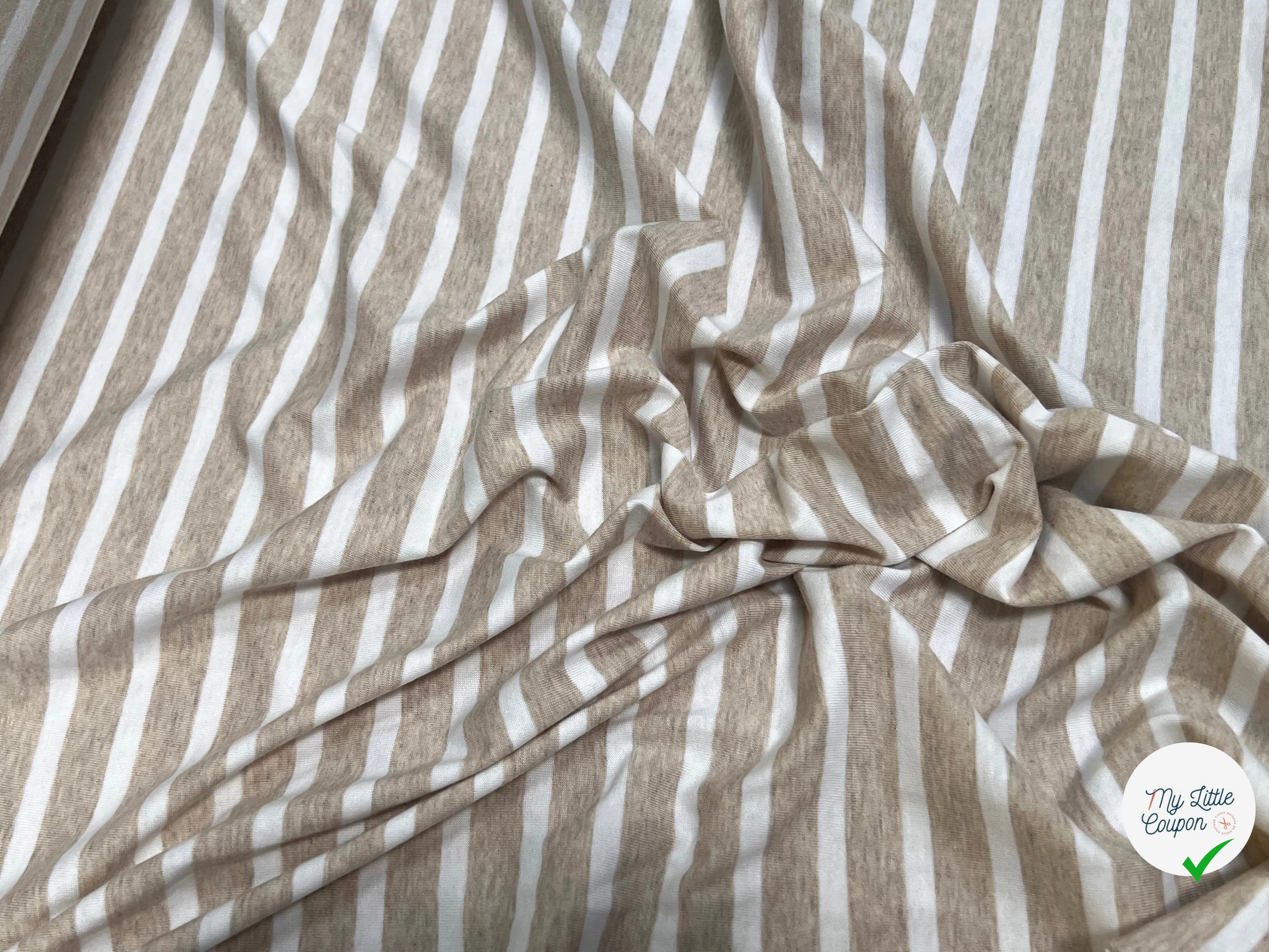 JERSEY DE COTON MARINIÈRE NATUREL/NEIGE - My Little Coupon