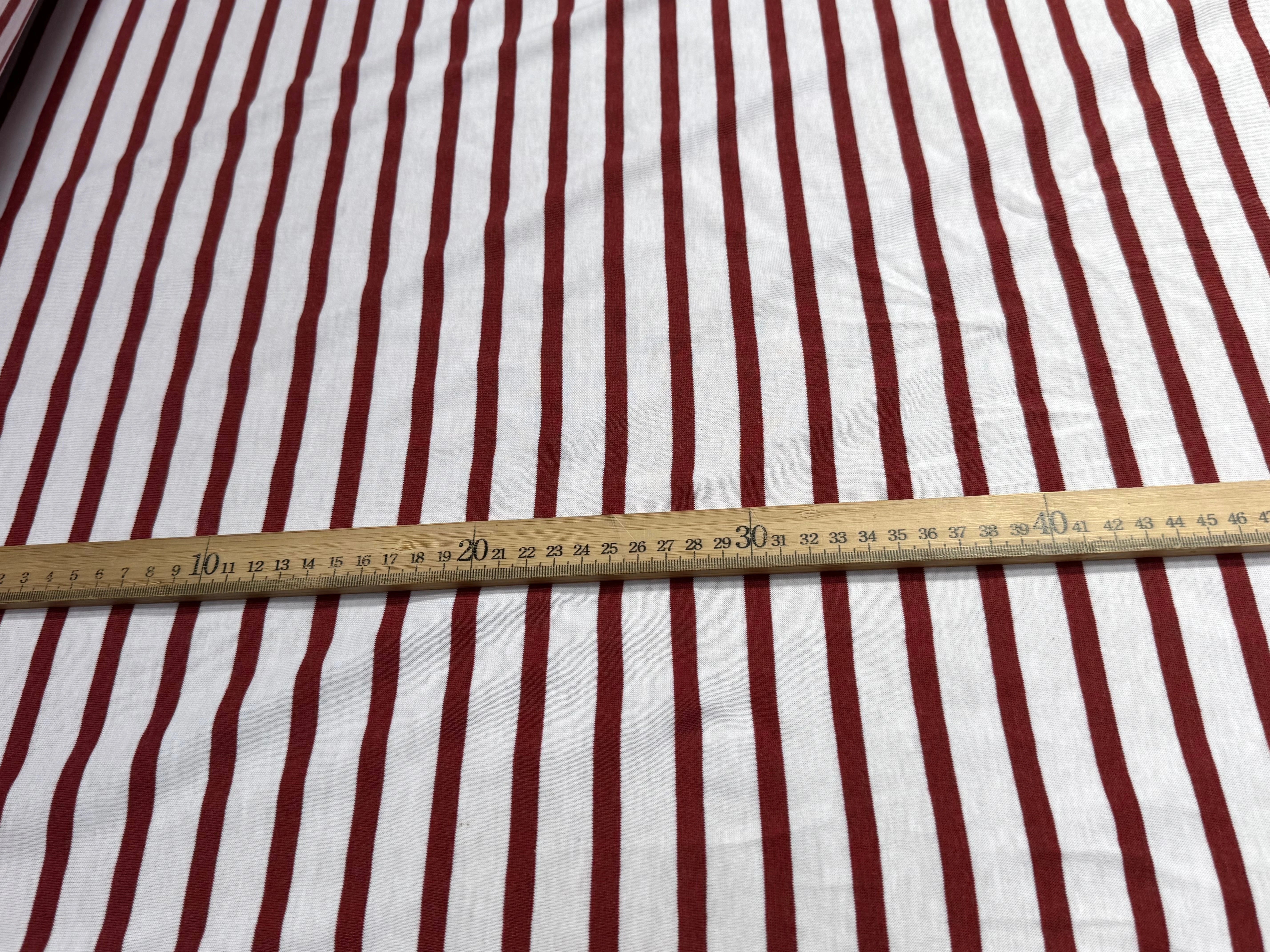 JERSEY DE COTON MARINIÈRE RAYURES NEIGE/TERRA CHINE - My Little Coupon