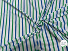 JERSEY DE COTON MARINIÈRE RAYURES NEIGE/VERT/MER - My Little Coupon