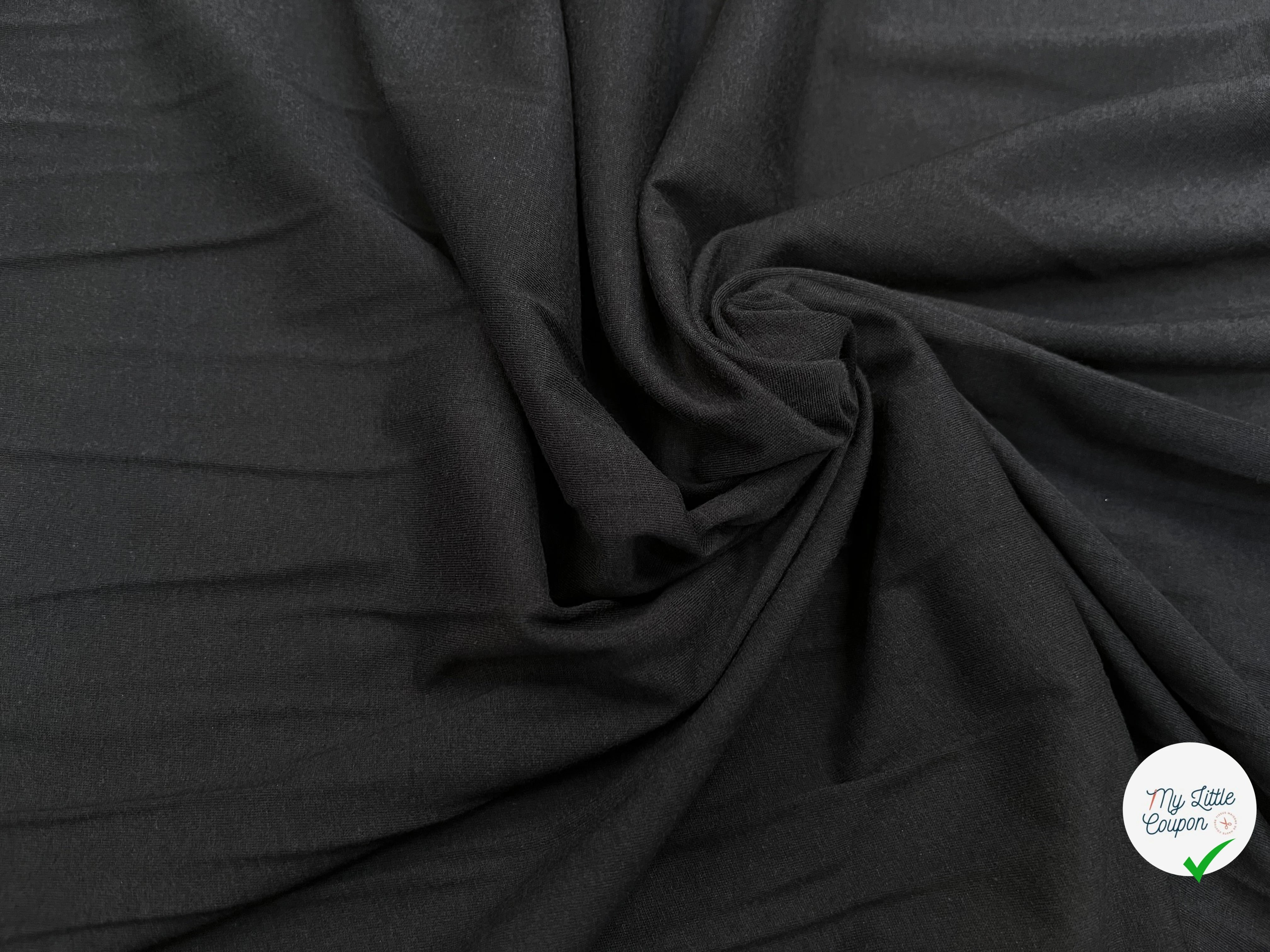 JERSEY DE COTON NOIR 150CM 100% COTON - My Little Coupon