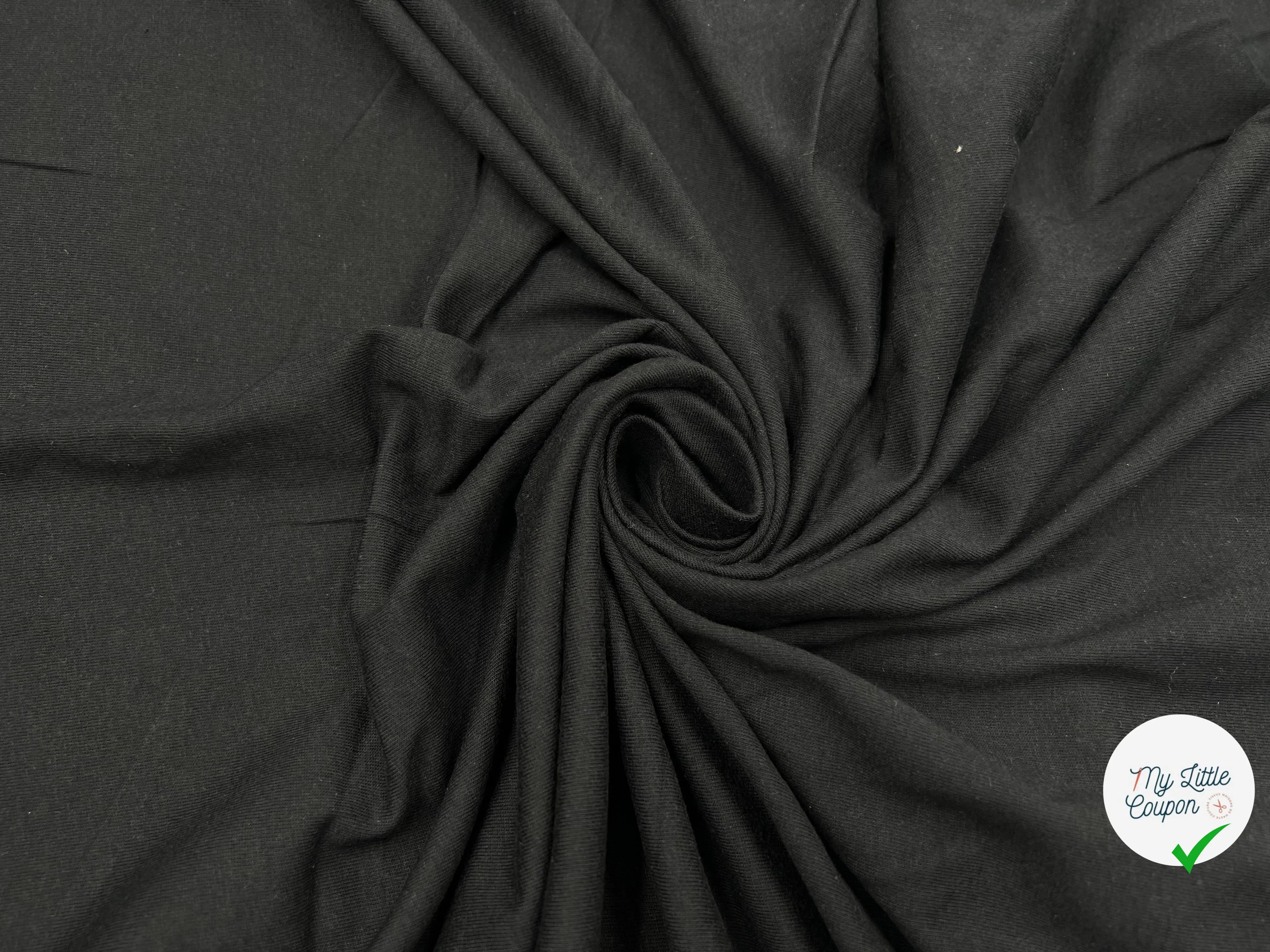 JERSEY DE COTON NOIR - My Little Coupon - tissu - coudre